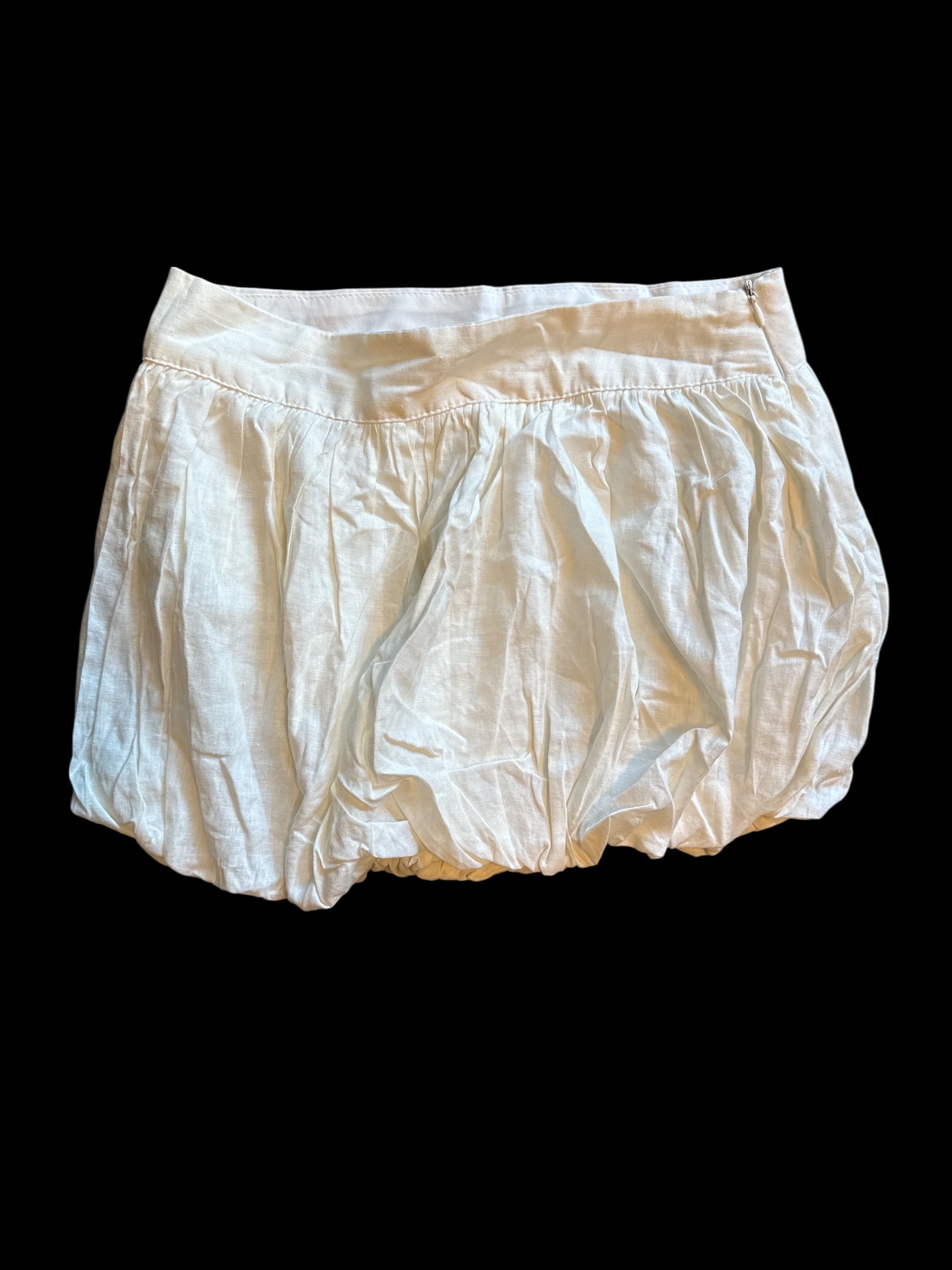 cream pull & bear linen bubble skirt, s