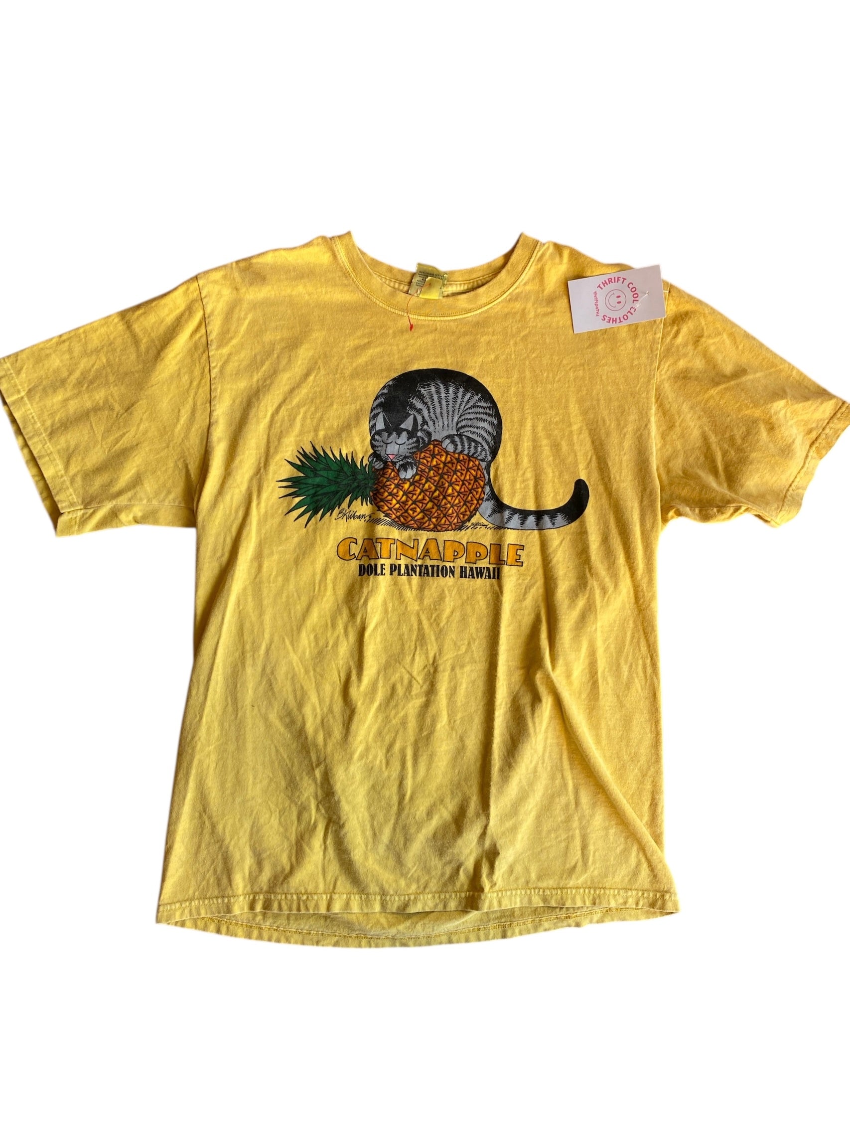 Yellow Crazy shirts Catnapple tee, M