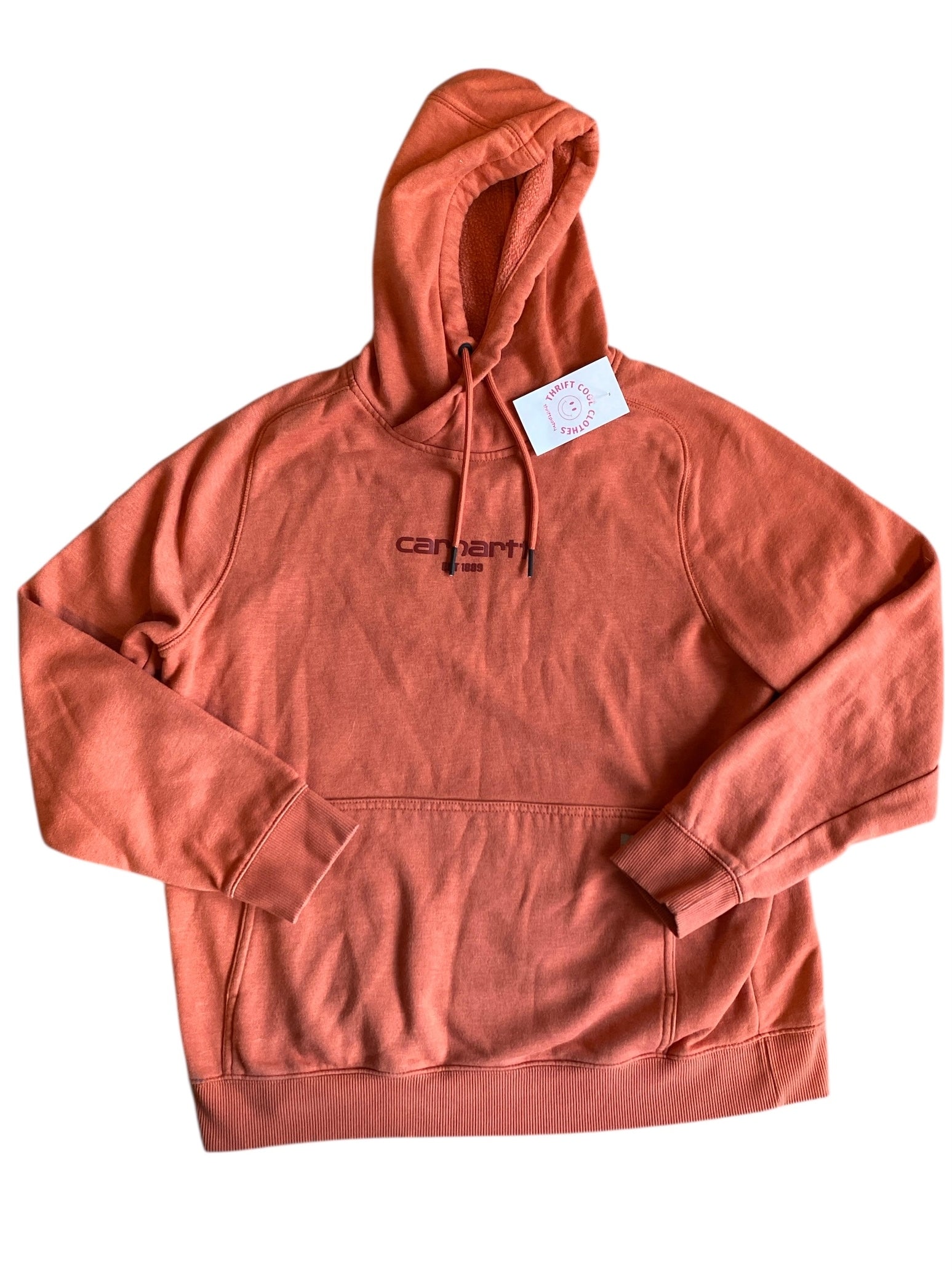 orange Carhartt logo hoodie, xl