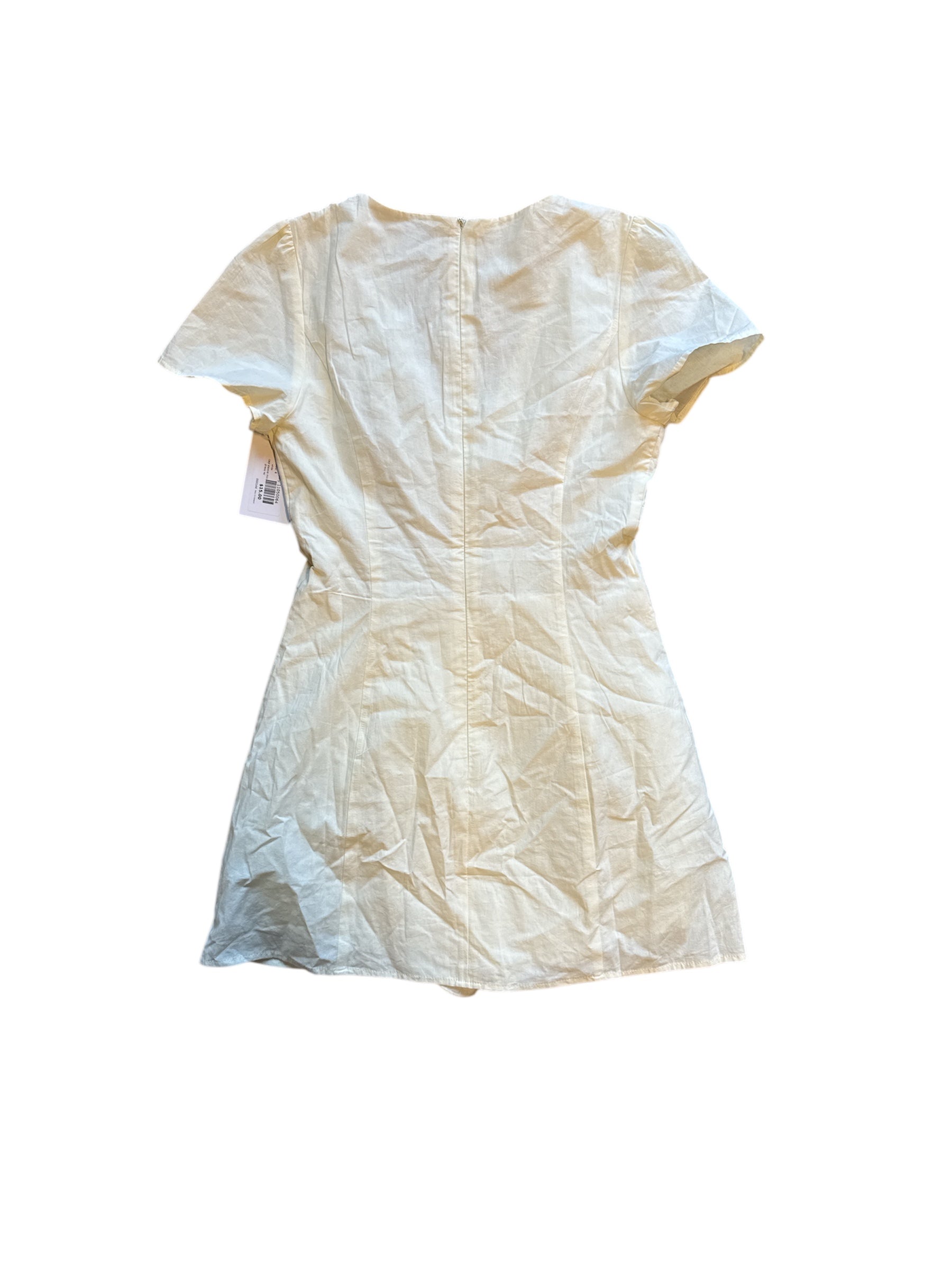 white princess polly cap sleeve mini dress w/ buttons, 4