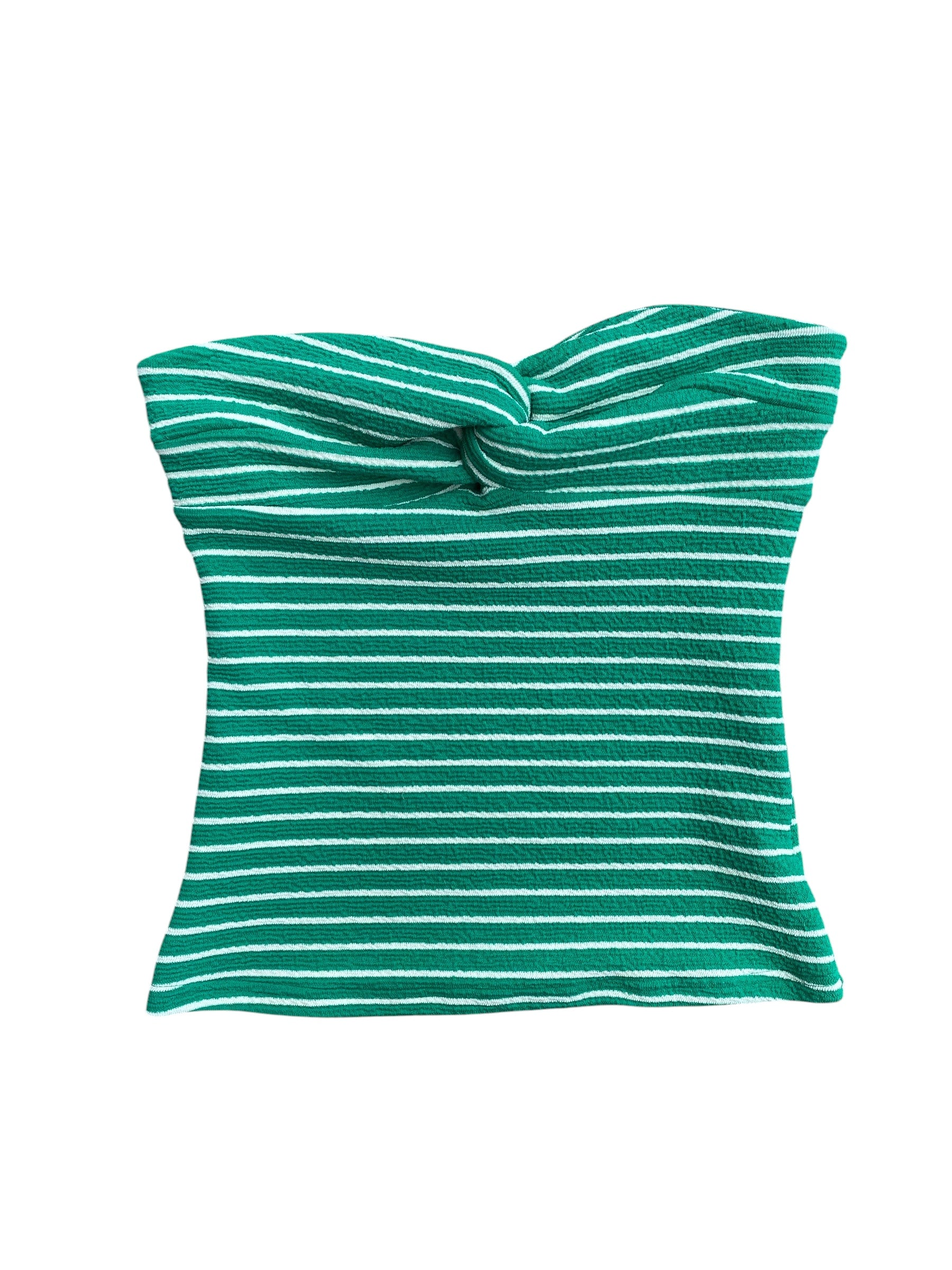 green white missguided striped strapless top, m