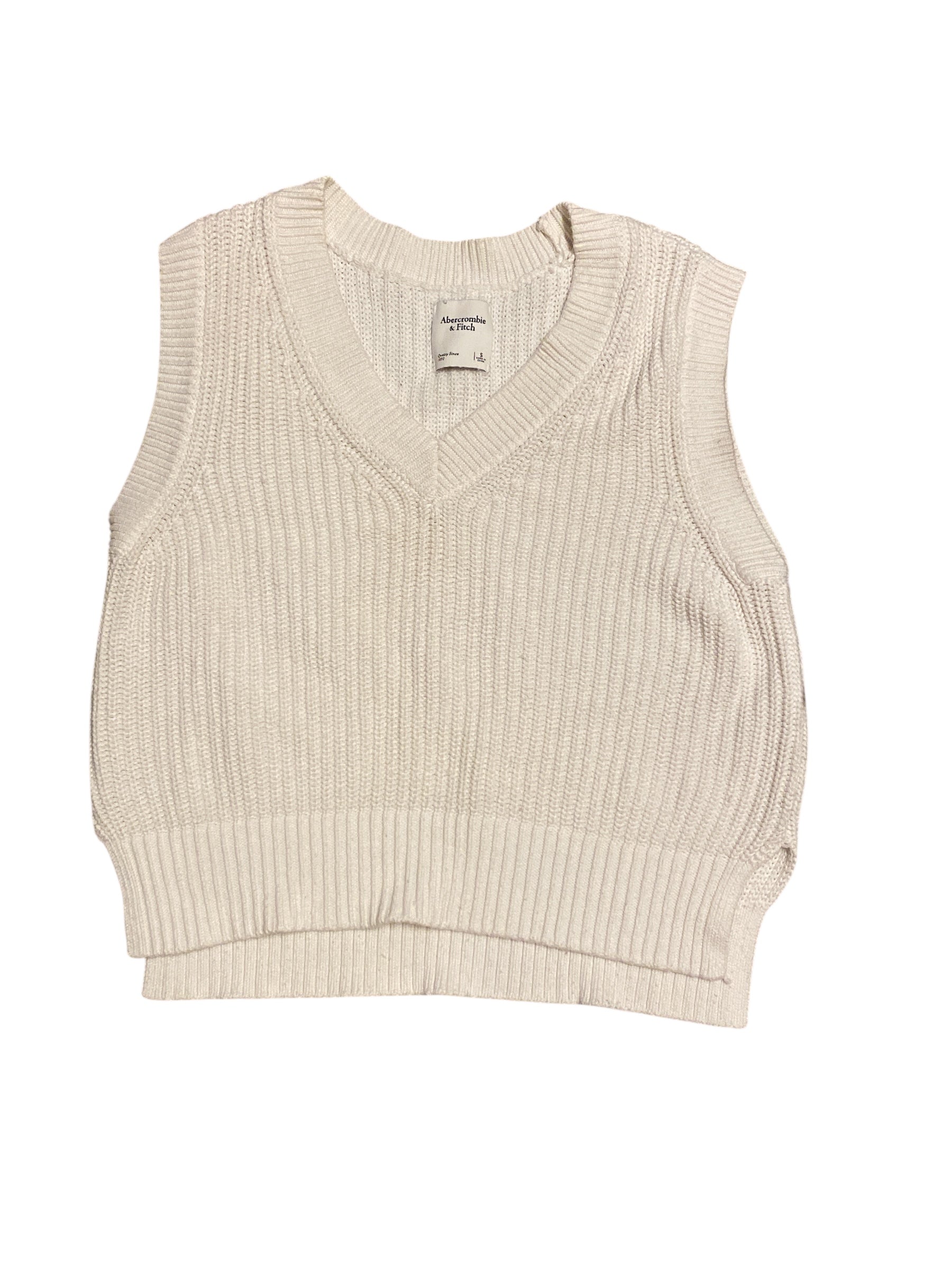 white abercrombie sweater vest, s