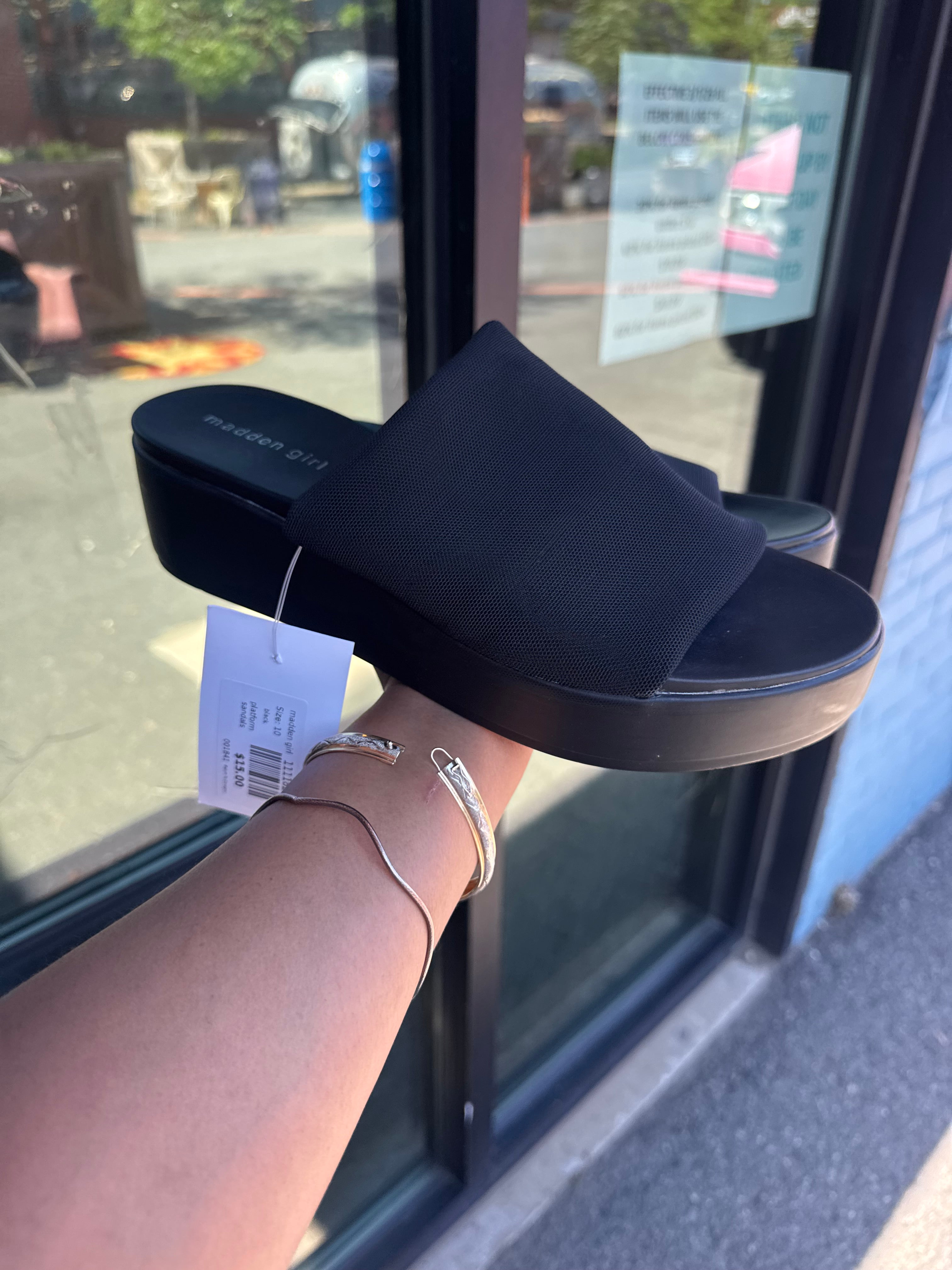 black madden girl platform sandals, 10