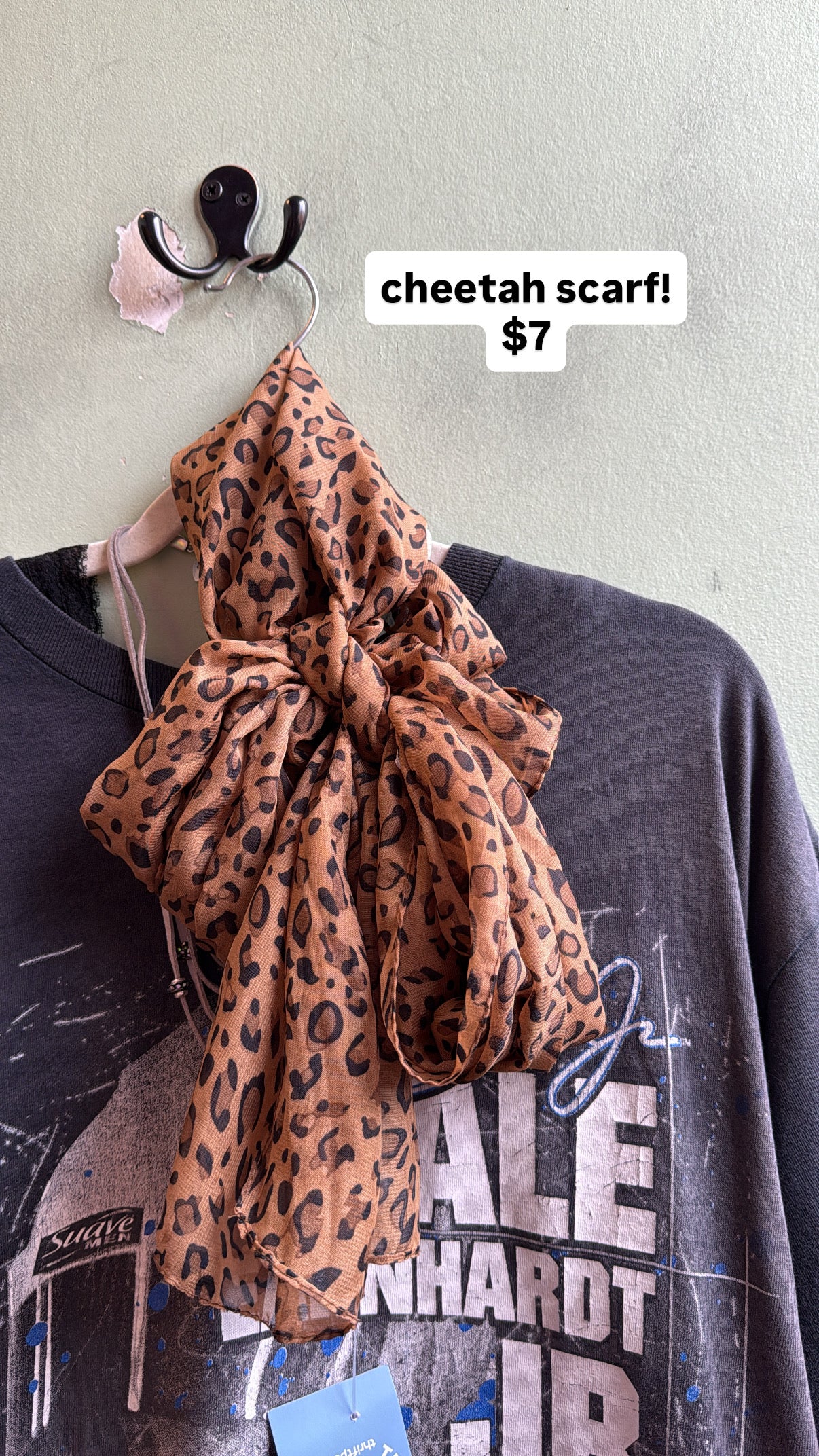 brown  animal print scarf