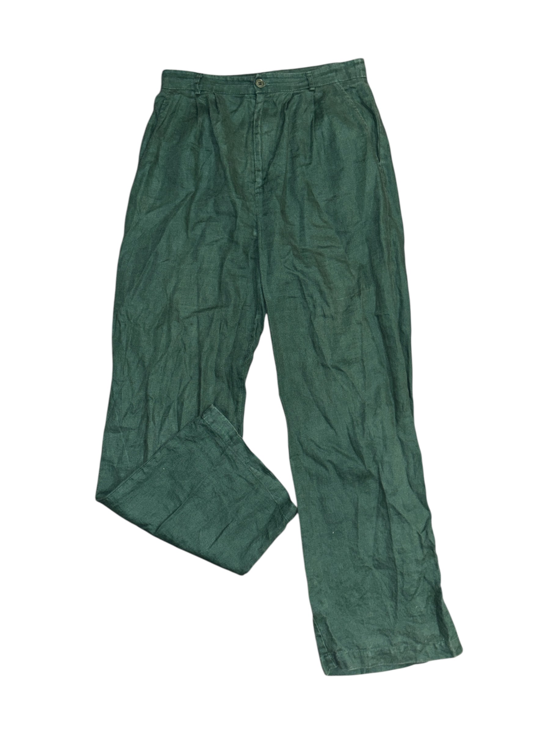 green reformation wide leg trousers, 8