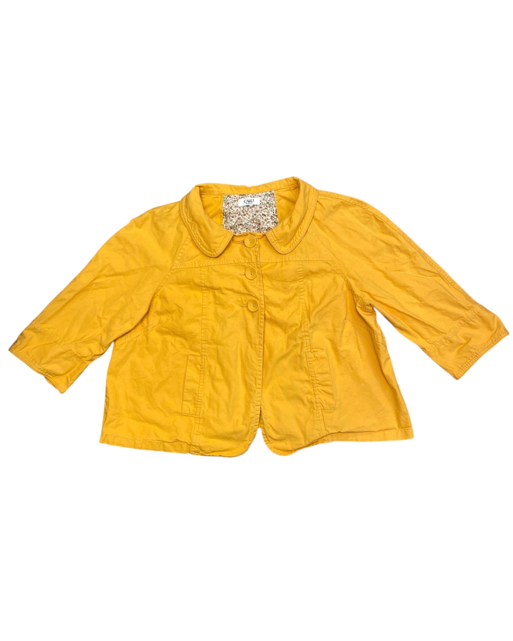 yellow cato peterpan collar jacket, m