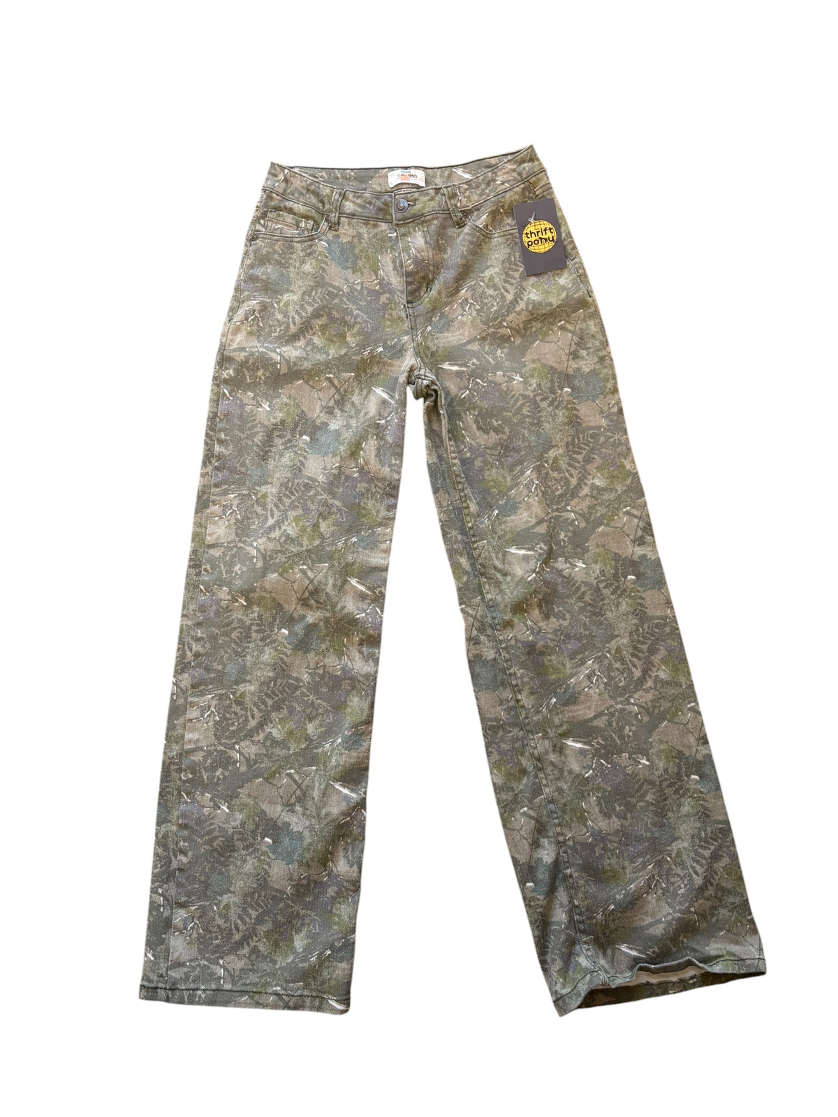 green brown cali 1850 camo wide leg jeans, 7