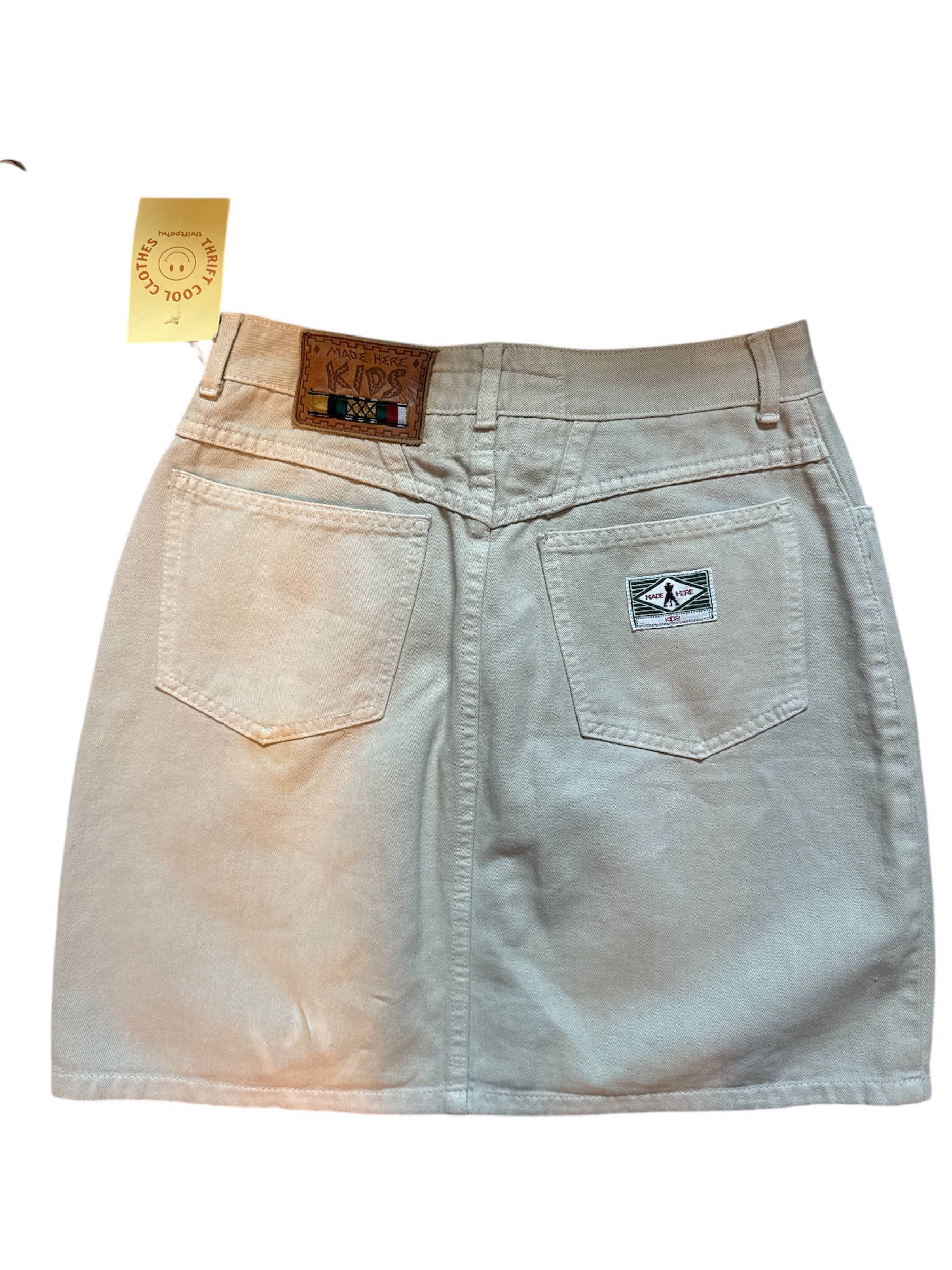 khaki made here kids vtg mini skirt, xs