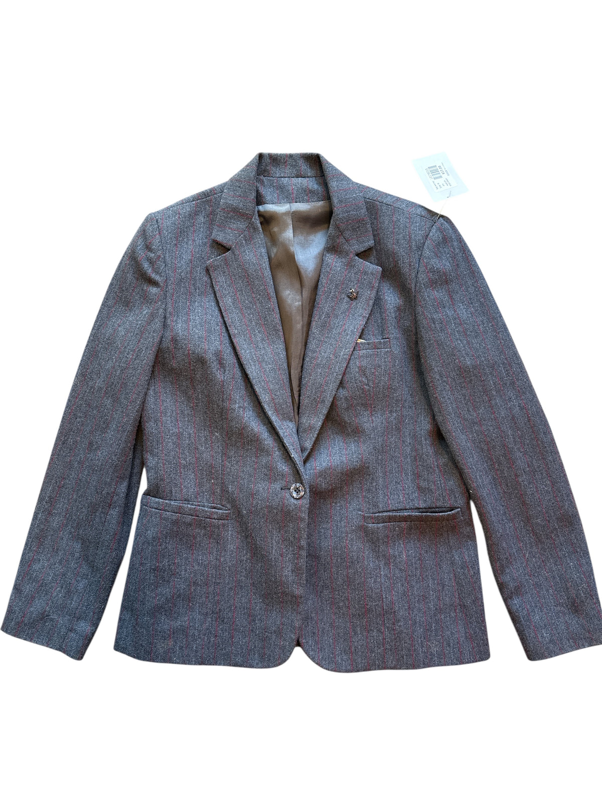 gray kay warner wool pin stripe blazer, M