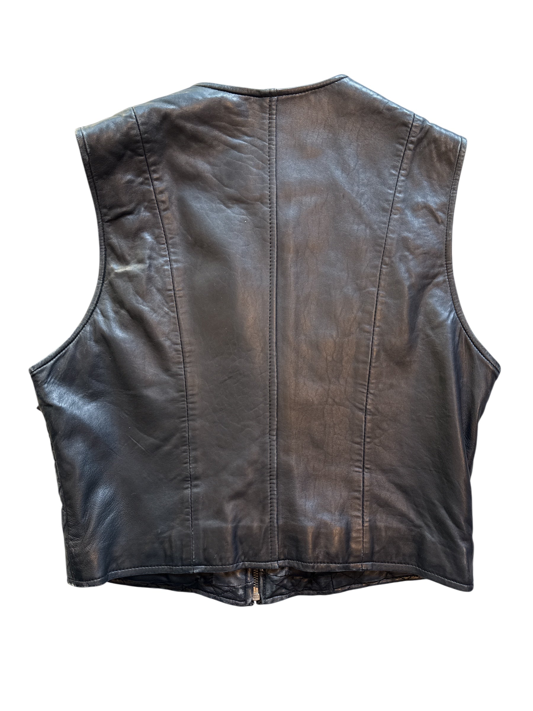 black valerie stevens quilted leather vest, 8