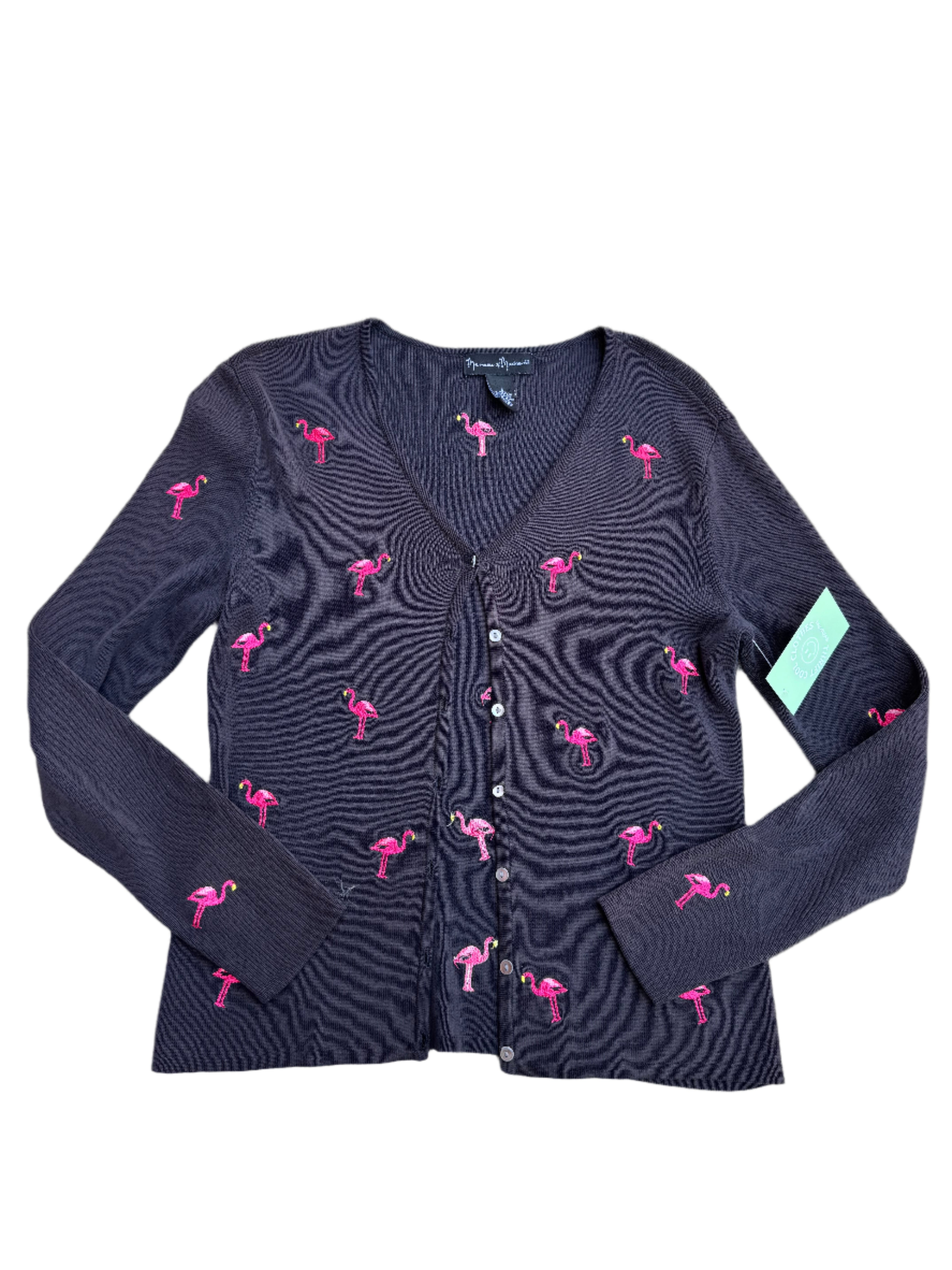 black pink mercer & madison flamingo sweater, s