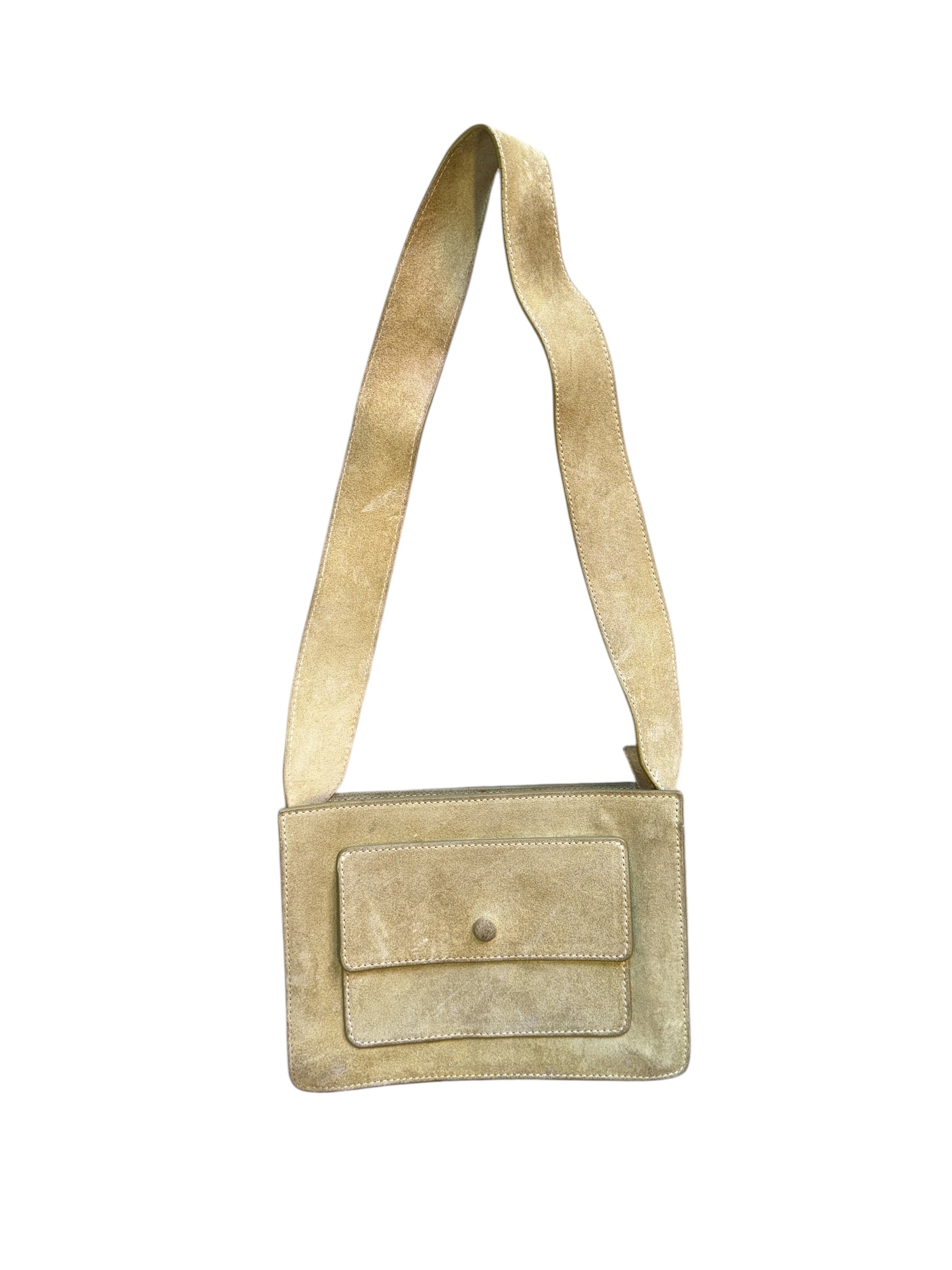 light green  suede purse