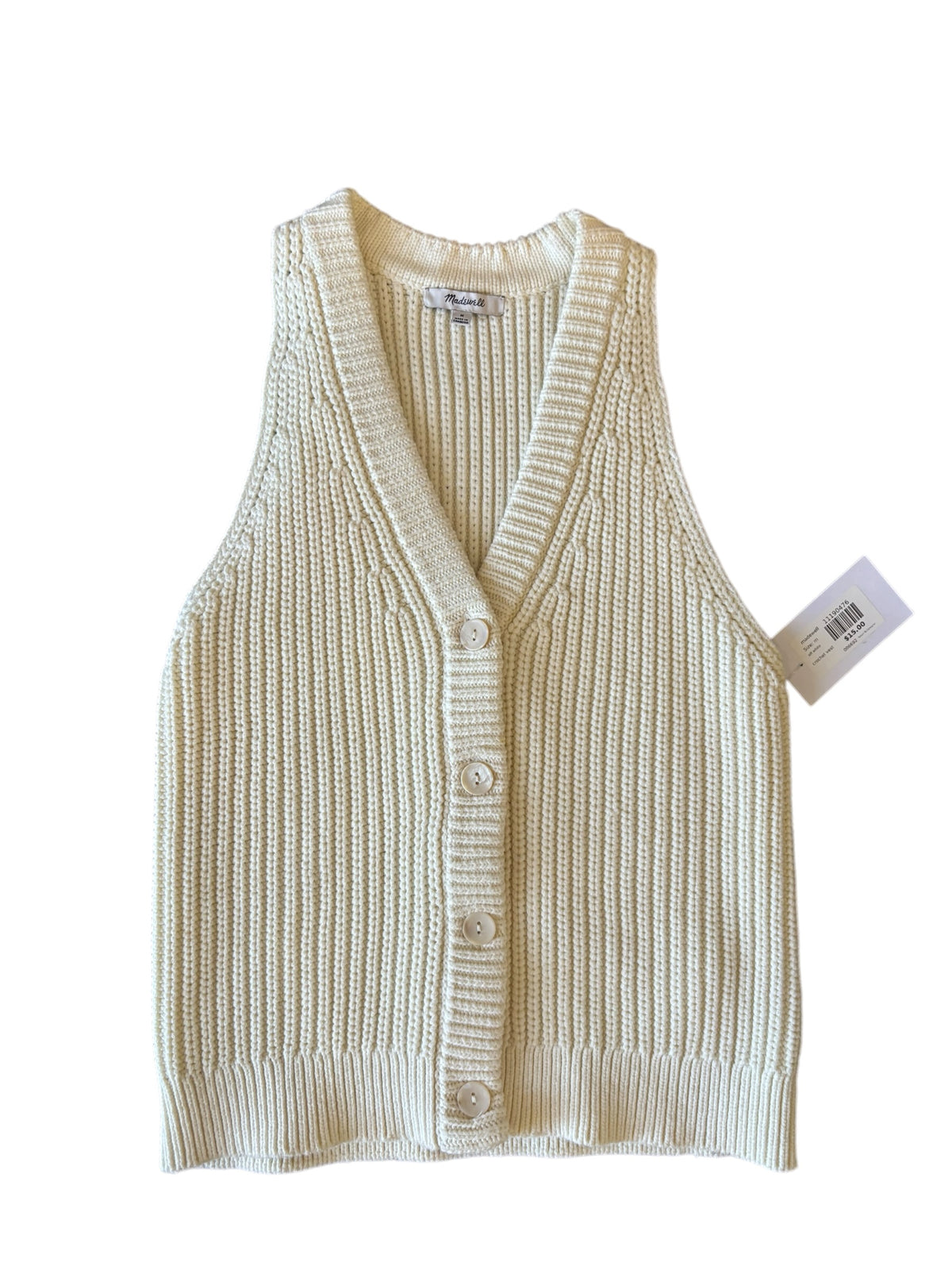 off white madewell crochet vest, m