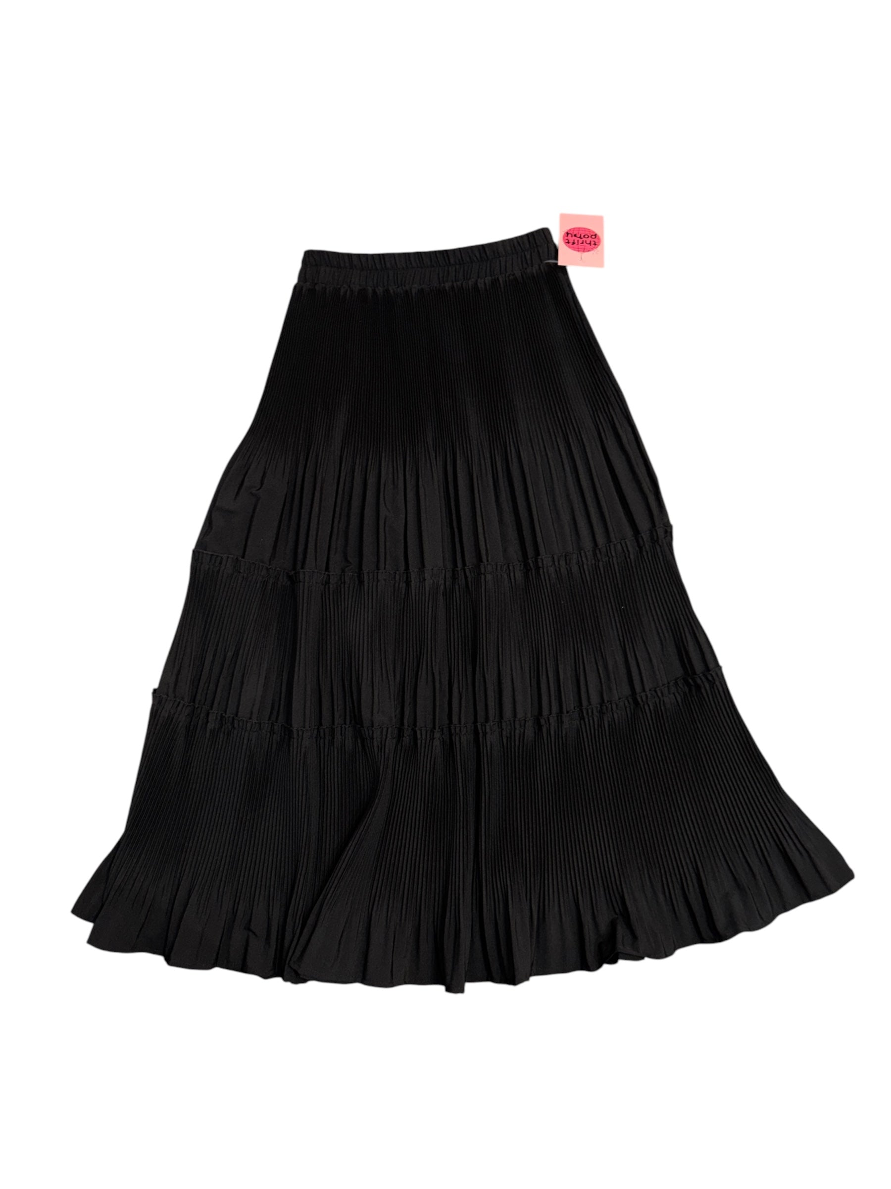 black dazy pleated maxi skirt, s