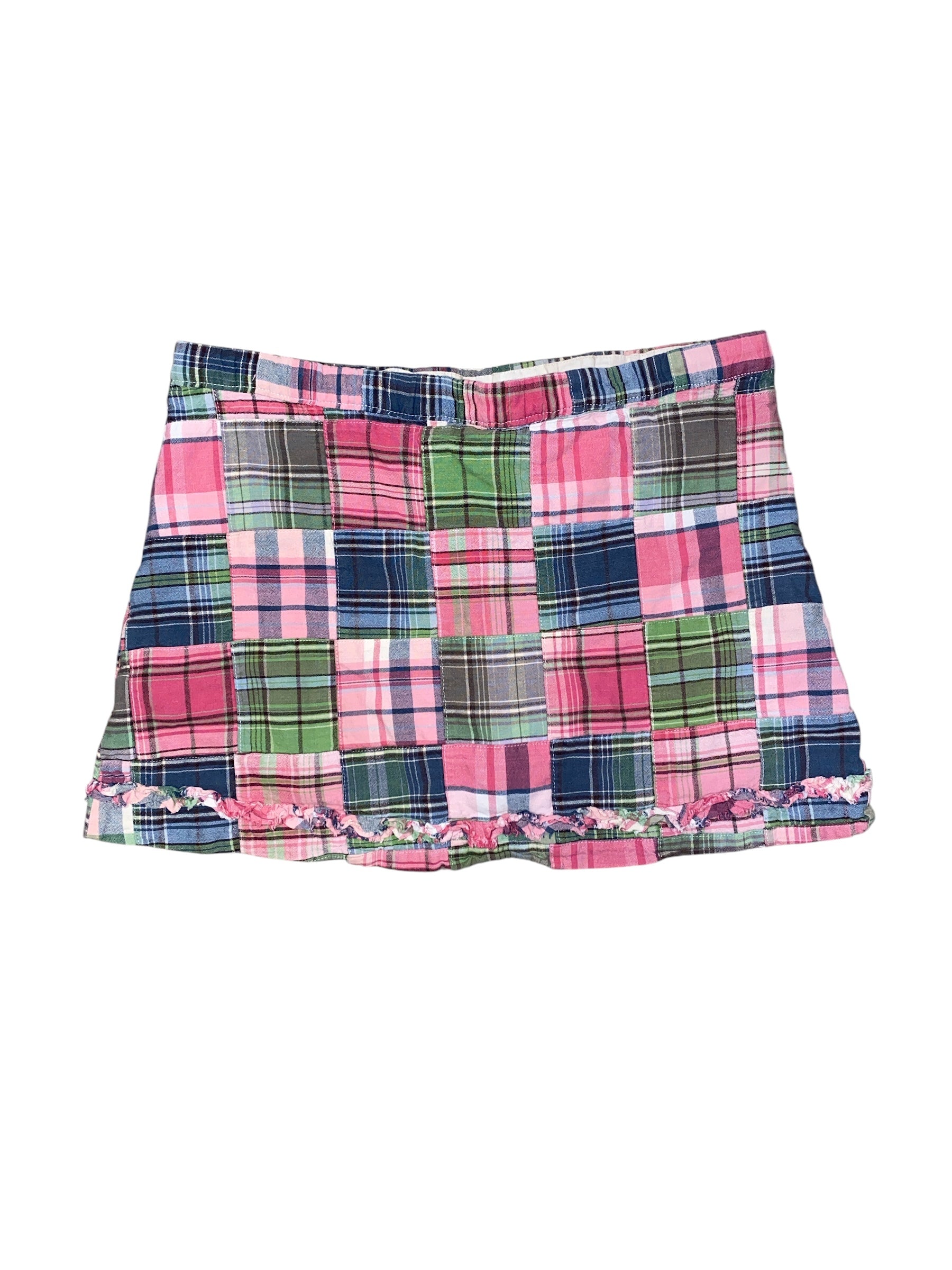 pink green blue jkhaki plaid mini skirt, 30