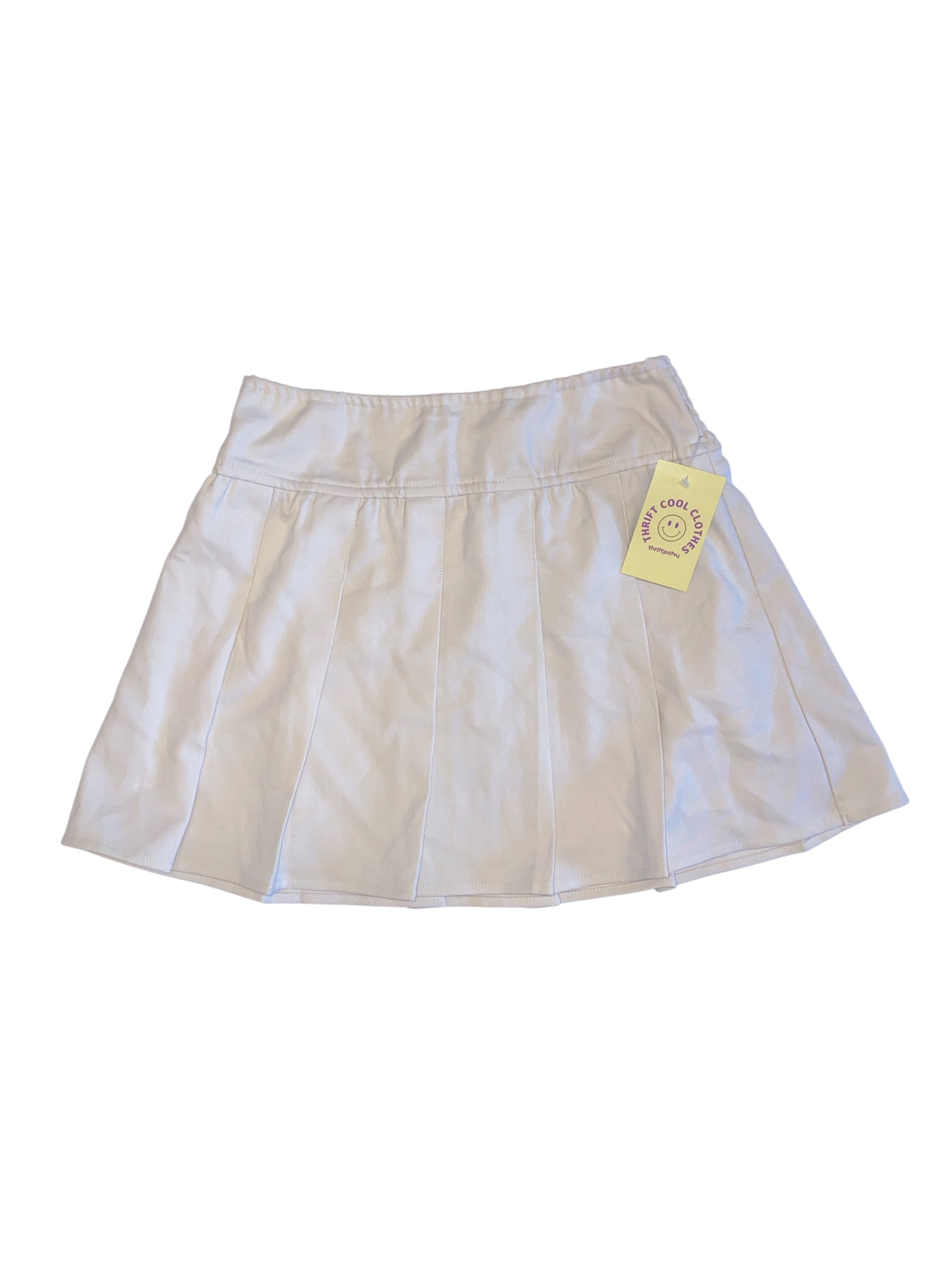 cream hollister pleated mini skirt, s