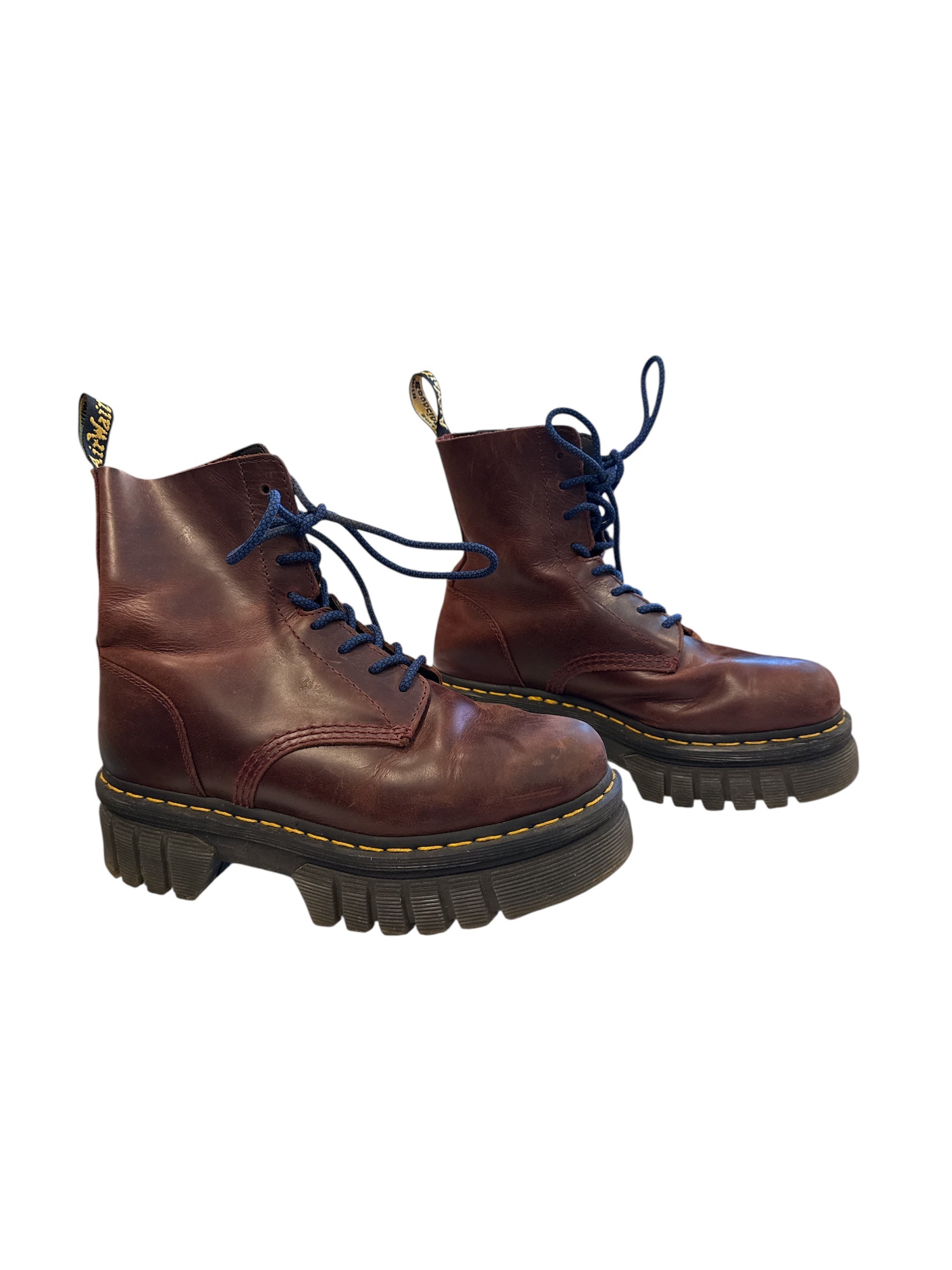 maroon doc marten platform combat boots, 8