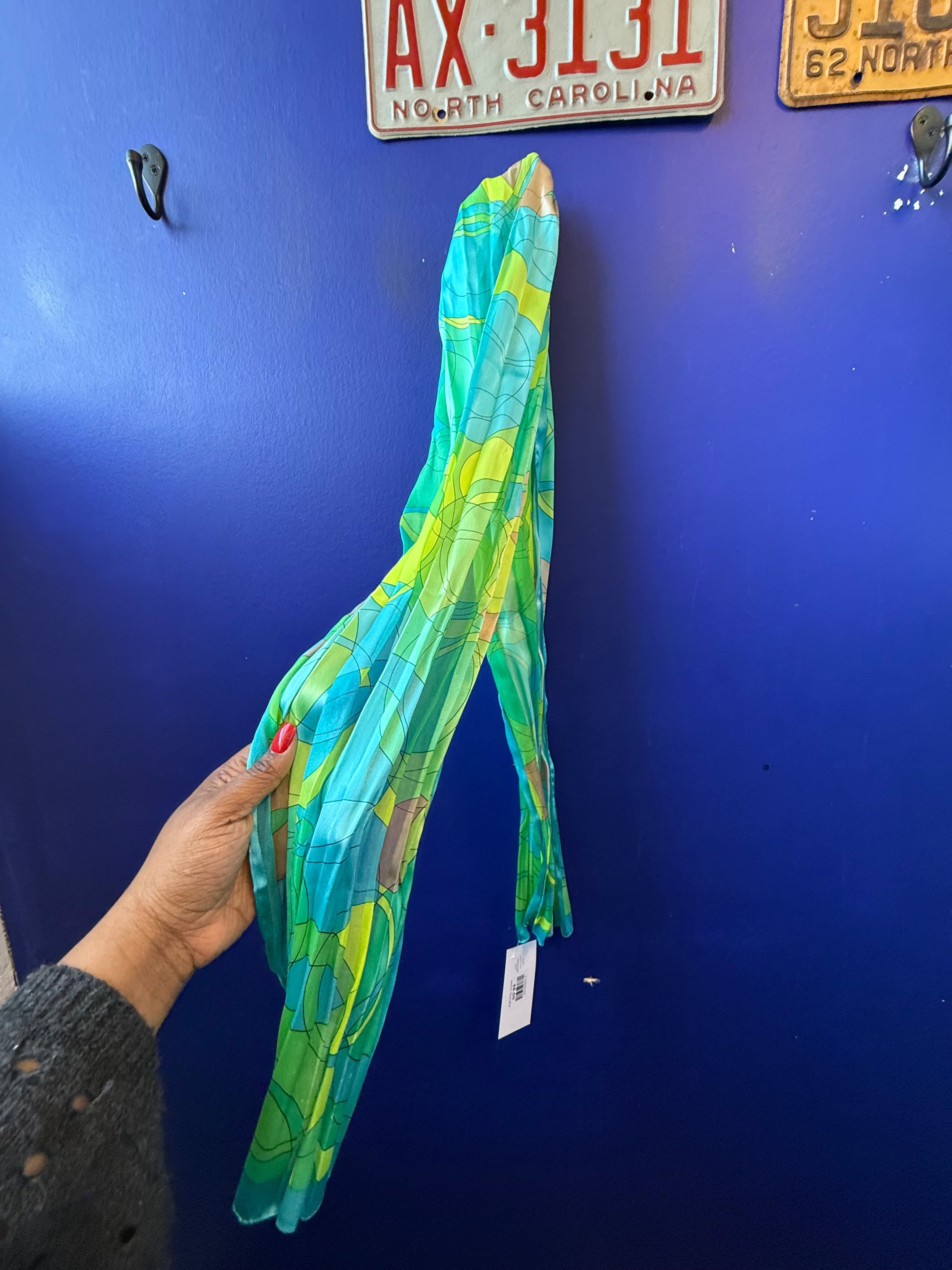 Green blue  Patterned scarf