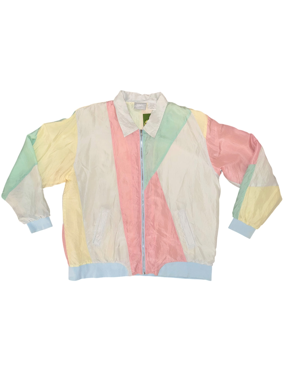 pastels blair vtg colorblock zip up, 2xl