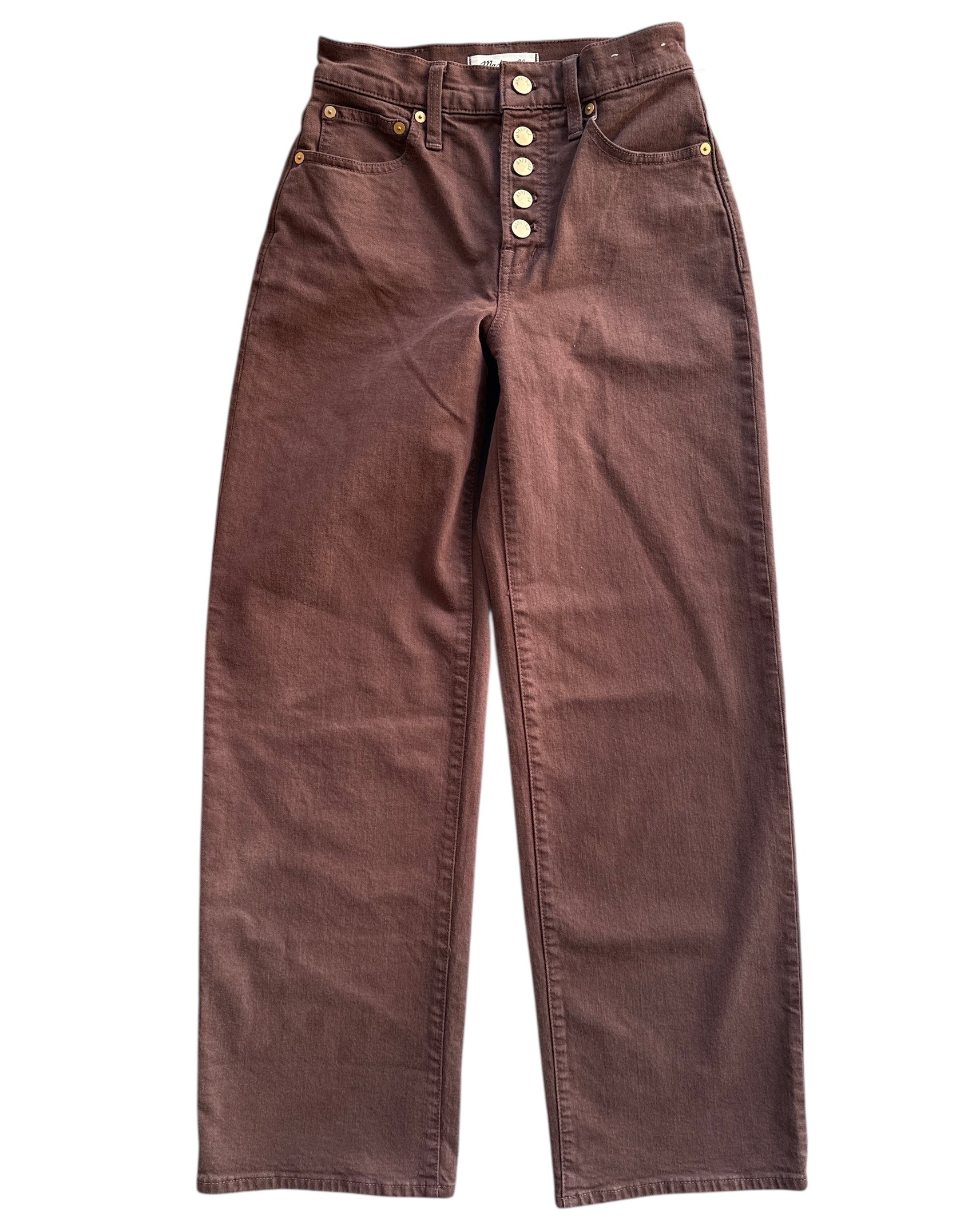 brown madewell Womens pants- perfect vintage wide leg, 23