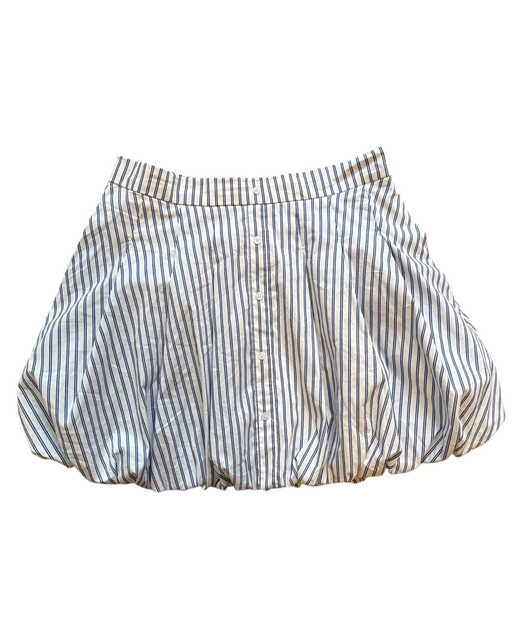 blue and white aureum stripped puff skirt