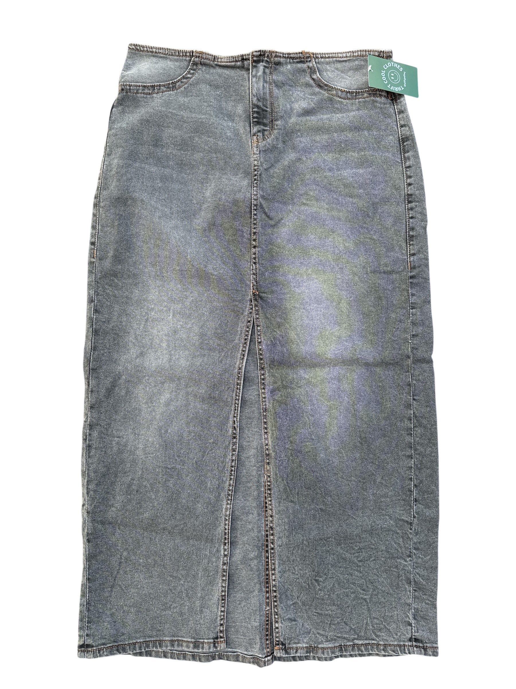 gray hm denim midi skirt, 10