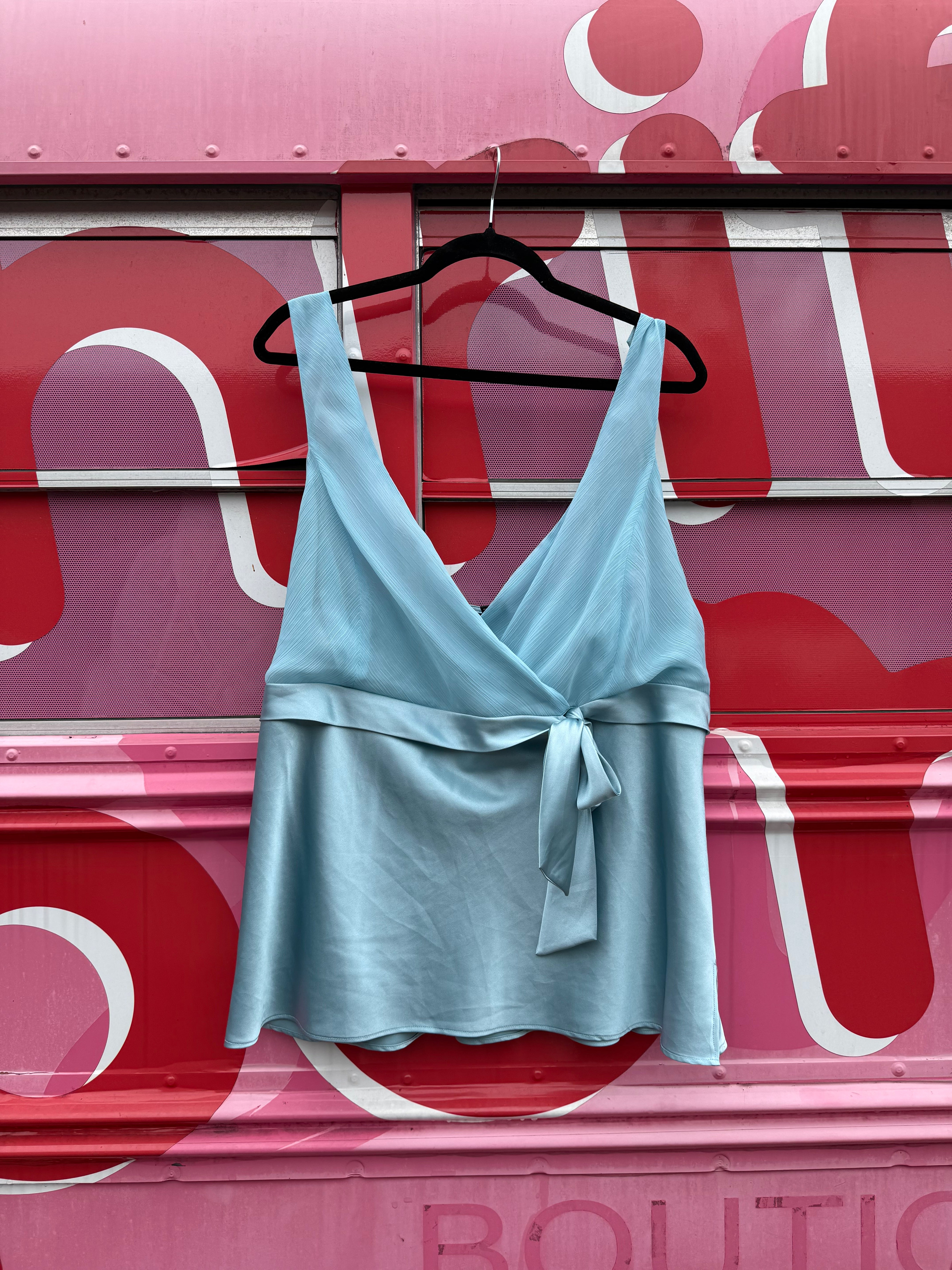 blue lane bryant satin mesh babydoll tank, 18
