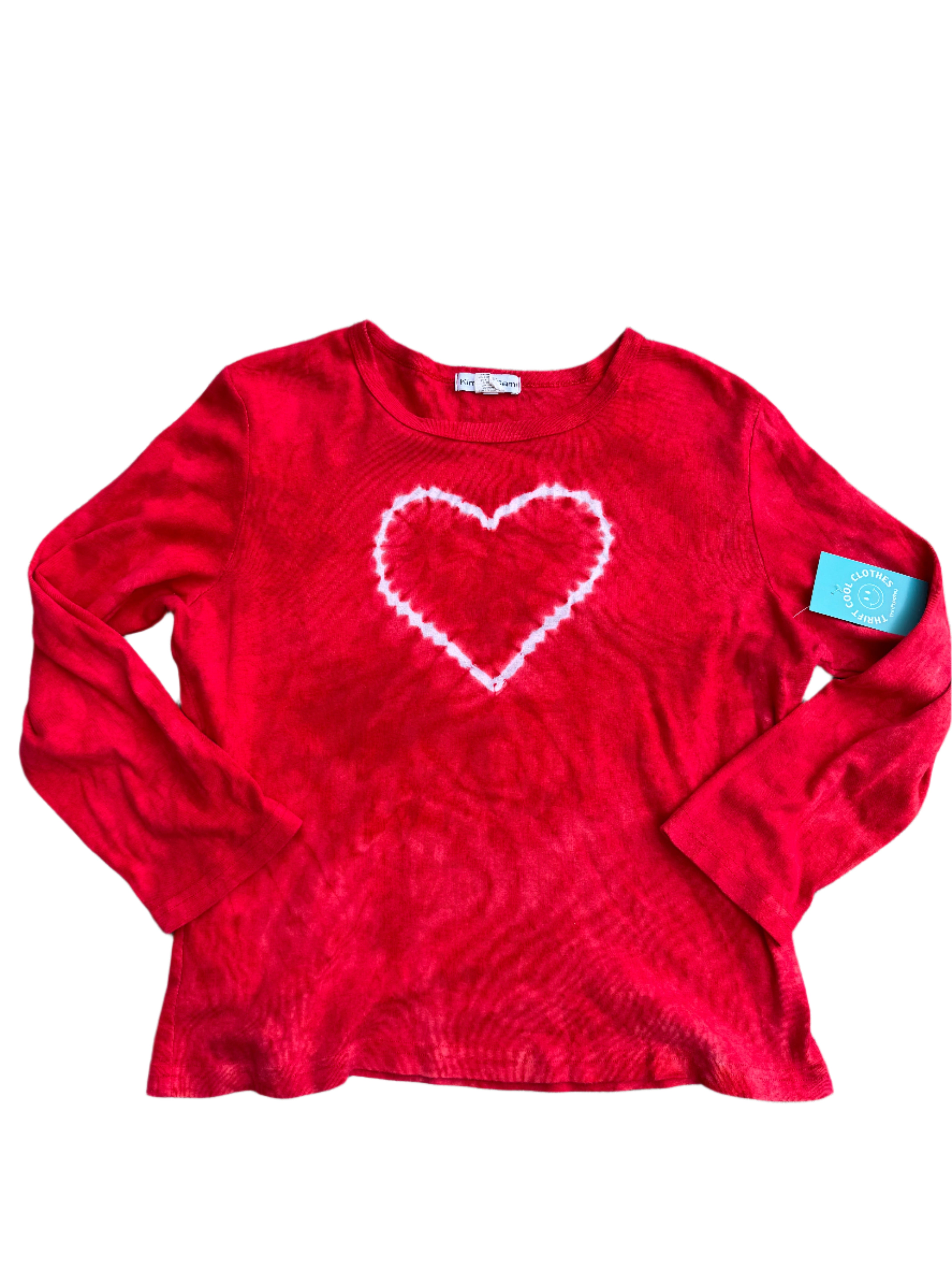 red kim & cami heart long sleeve tee, xl