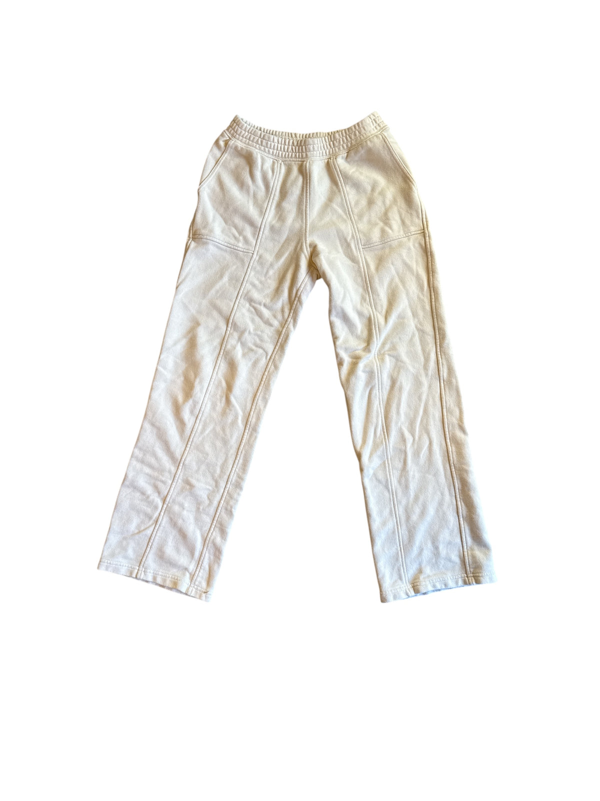 cream aerie sweatpants w pleat, xs