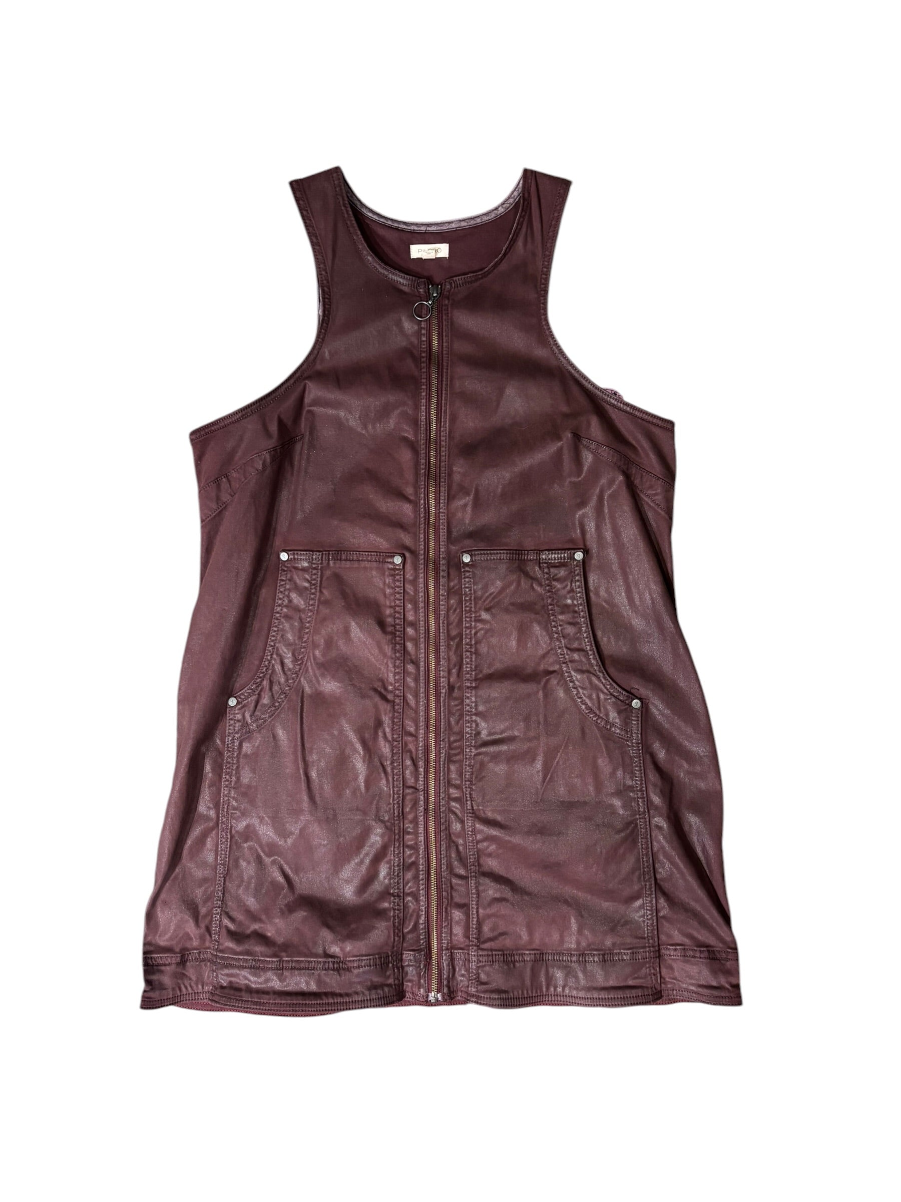 maroon pilcro pleather cargo tank dress, 14
