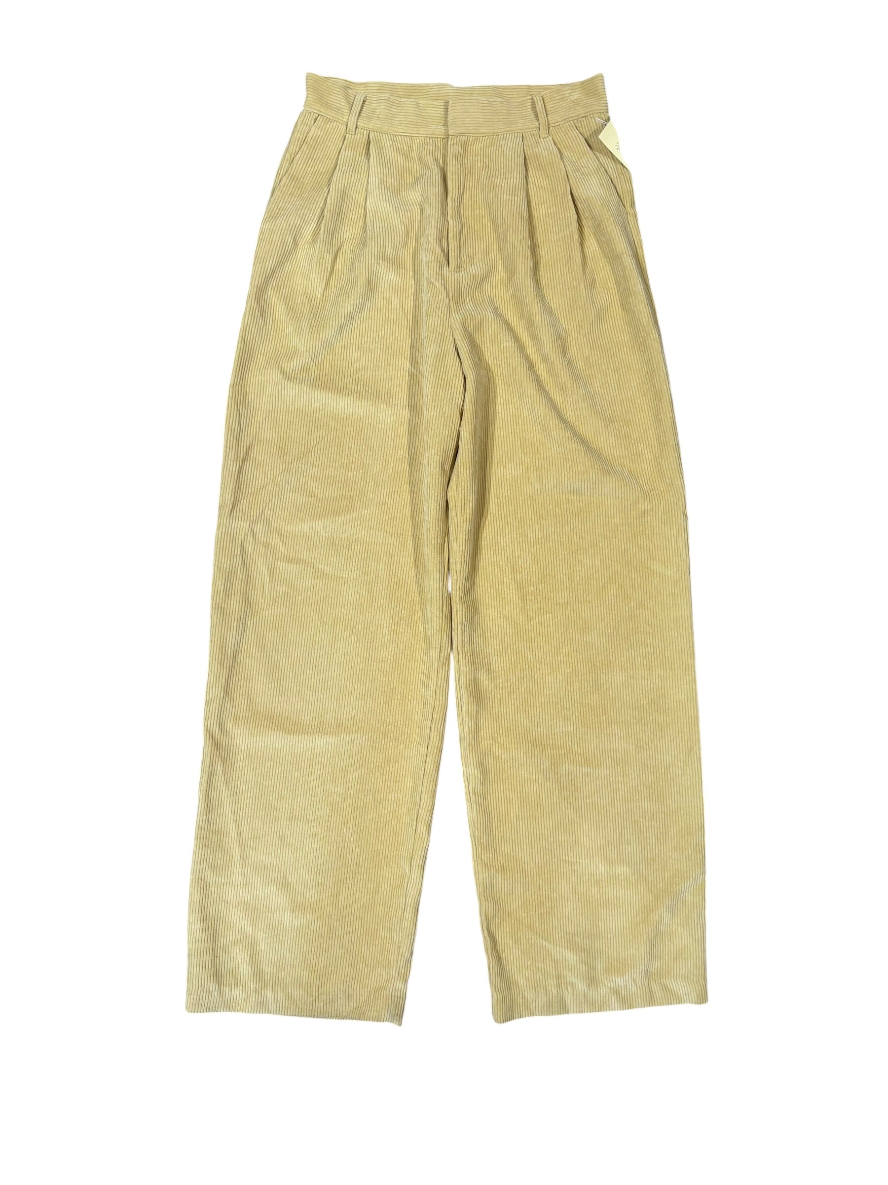 yellow emory park chorded wide leg pant, L