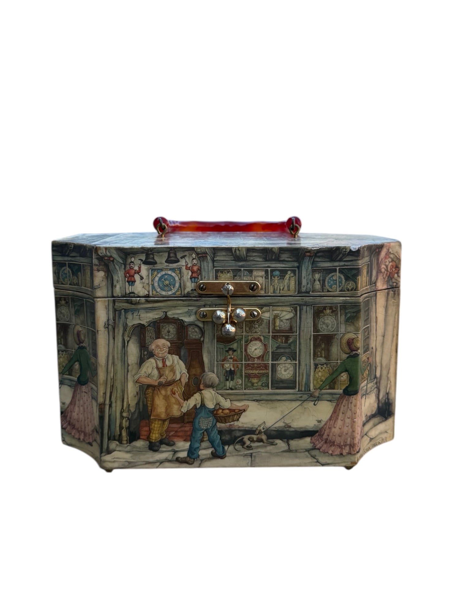 Happy family on chess purse