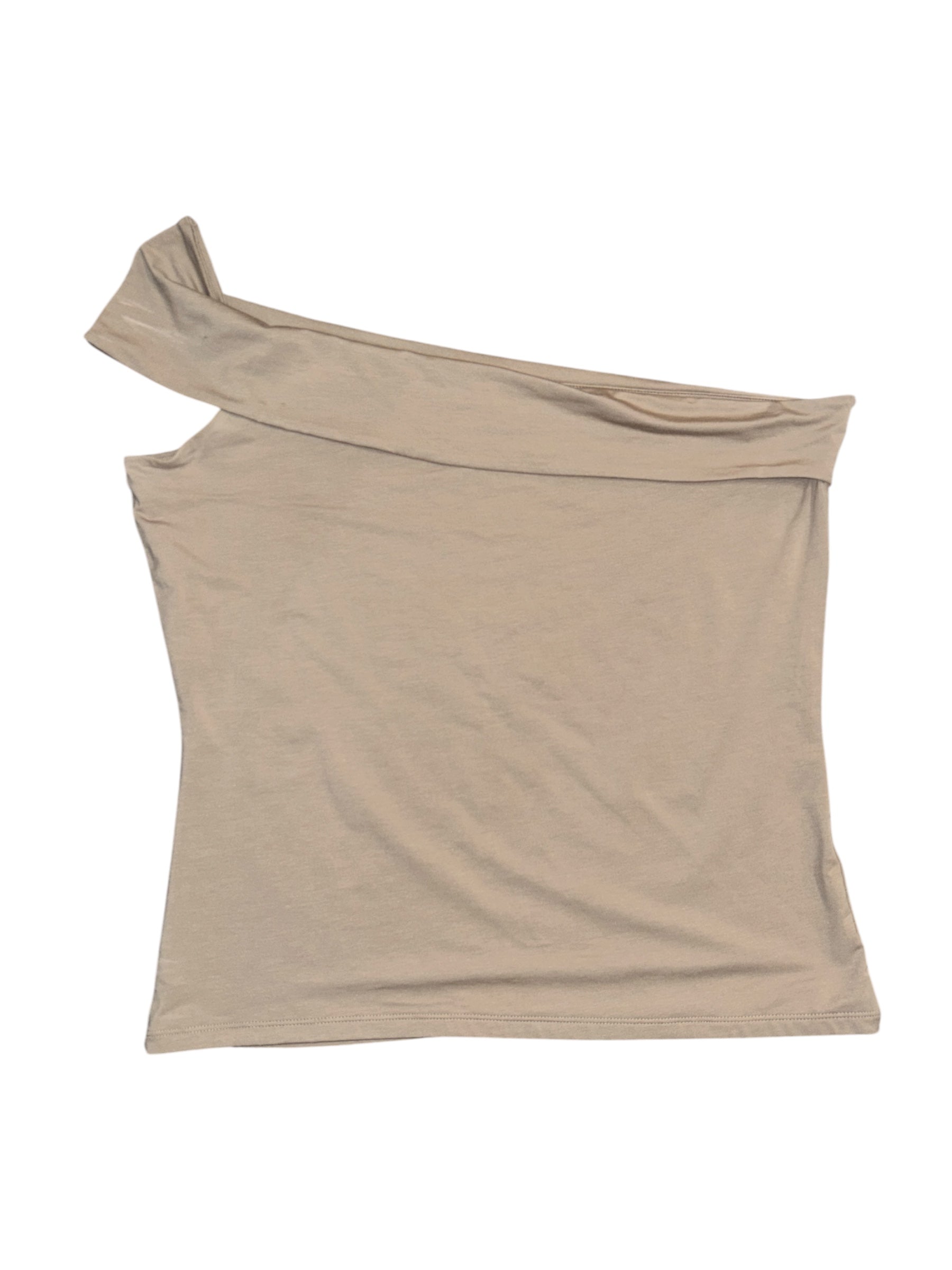 taupe abercrombie one shoulder foldover tank, XL