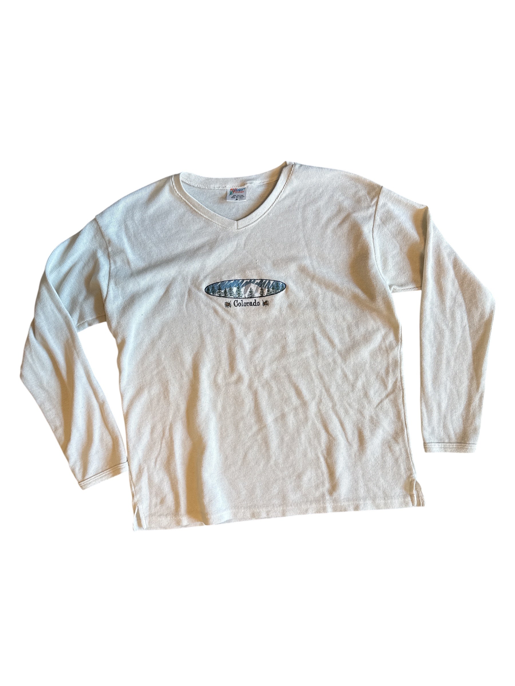cream desert heat colorado waffle knit ls, m
