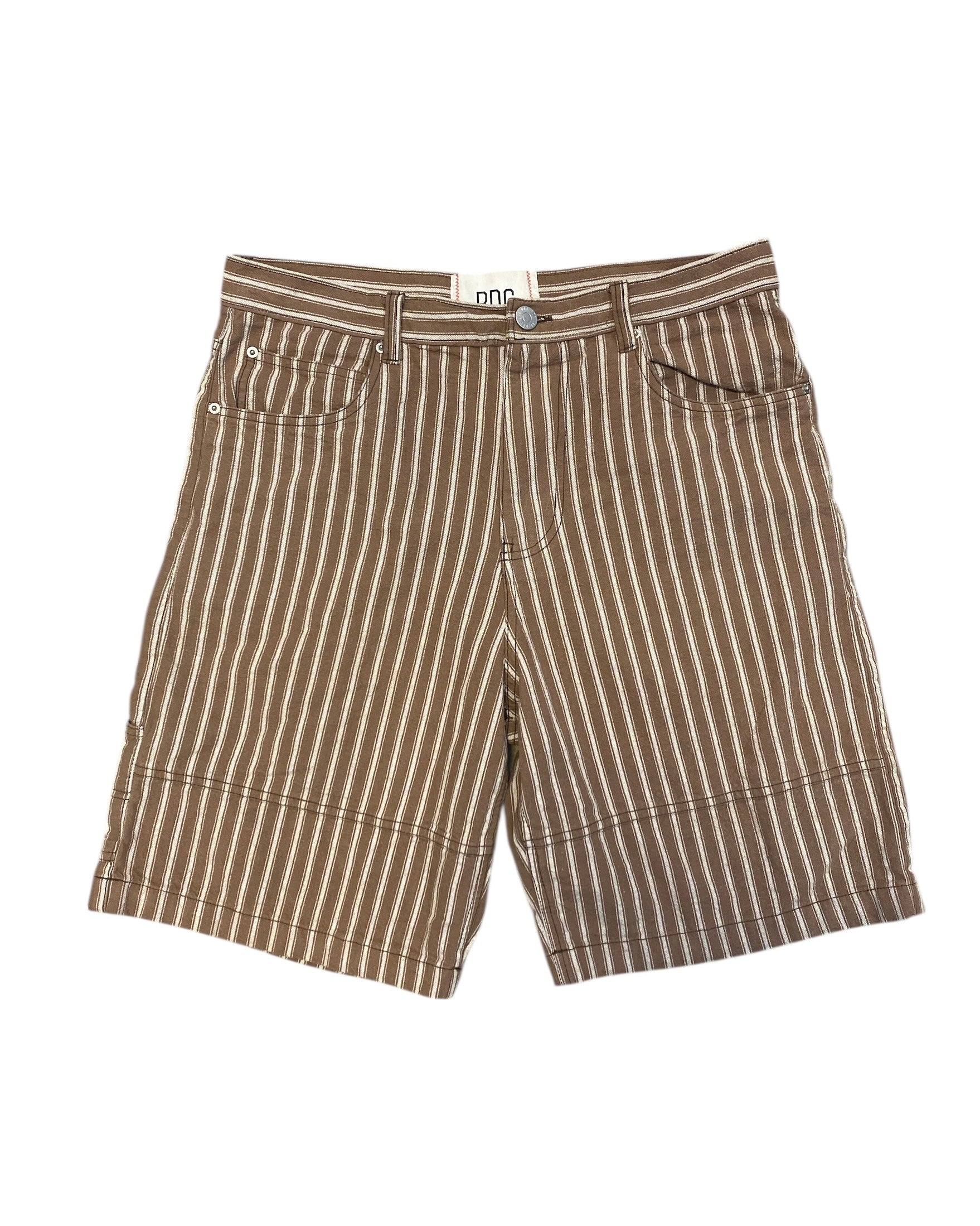 brown bdg striped shorts, 32