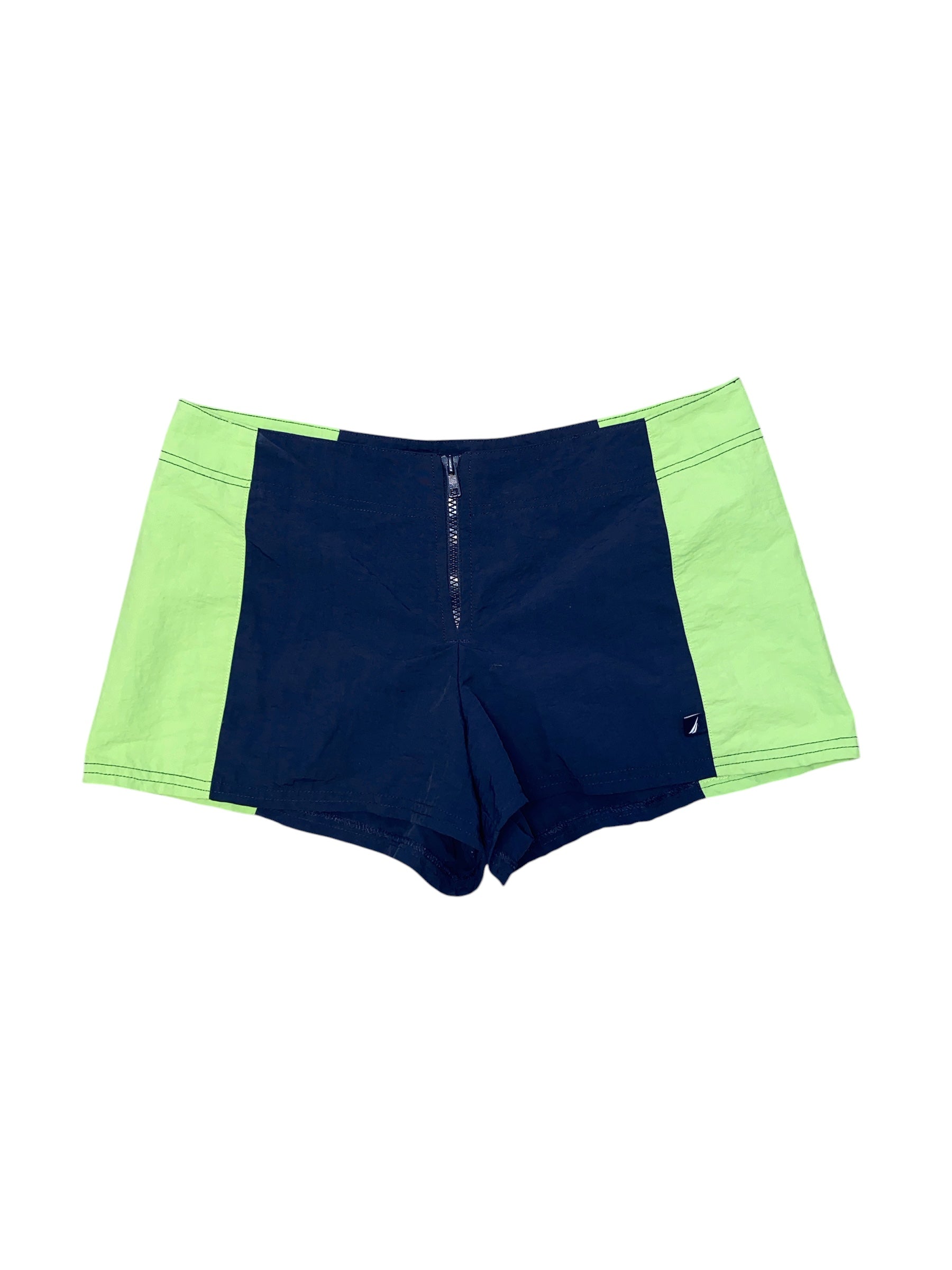 navy green nautica colorblock shorts, s