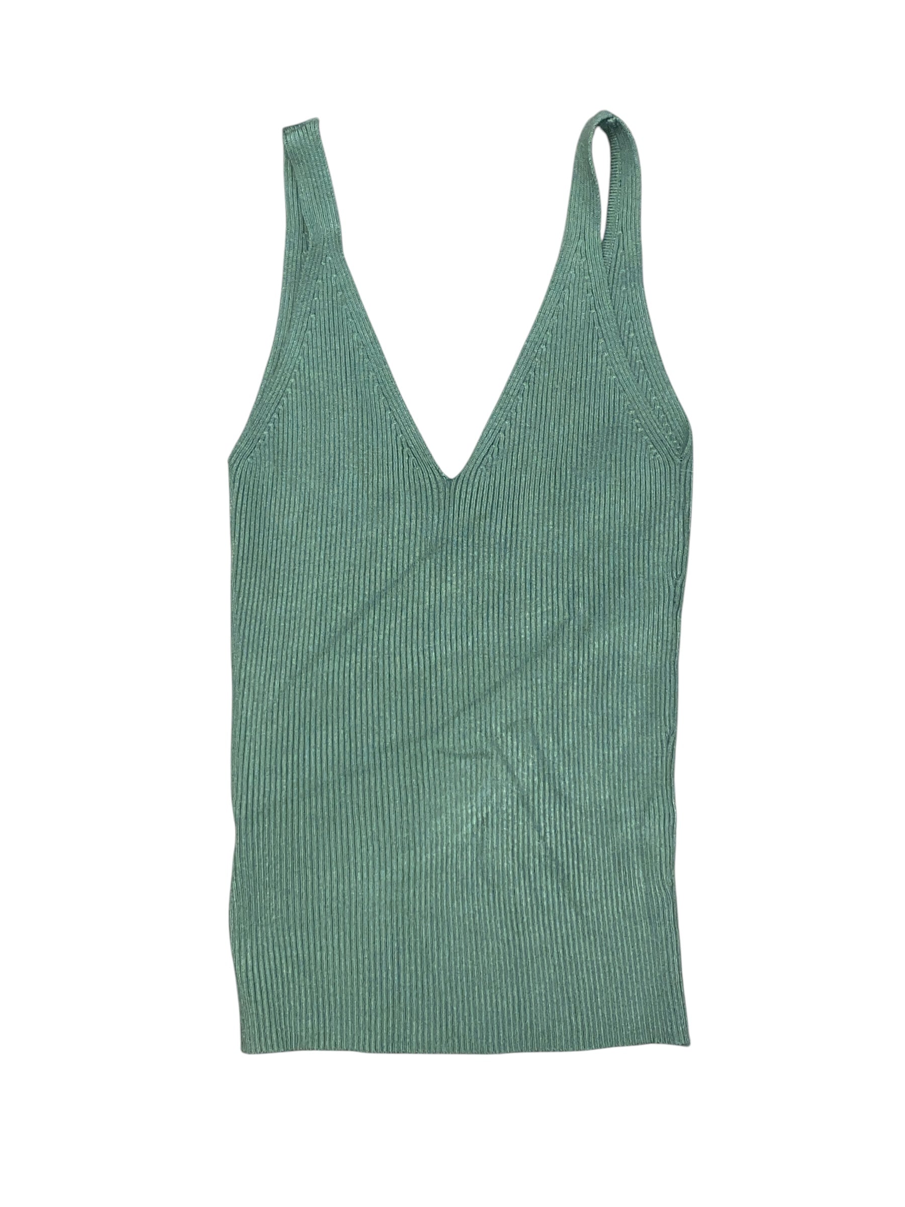green mng knit tank, s