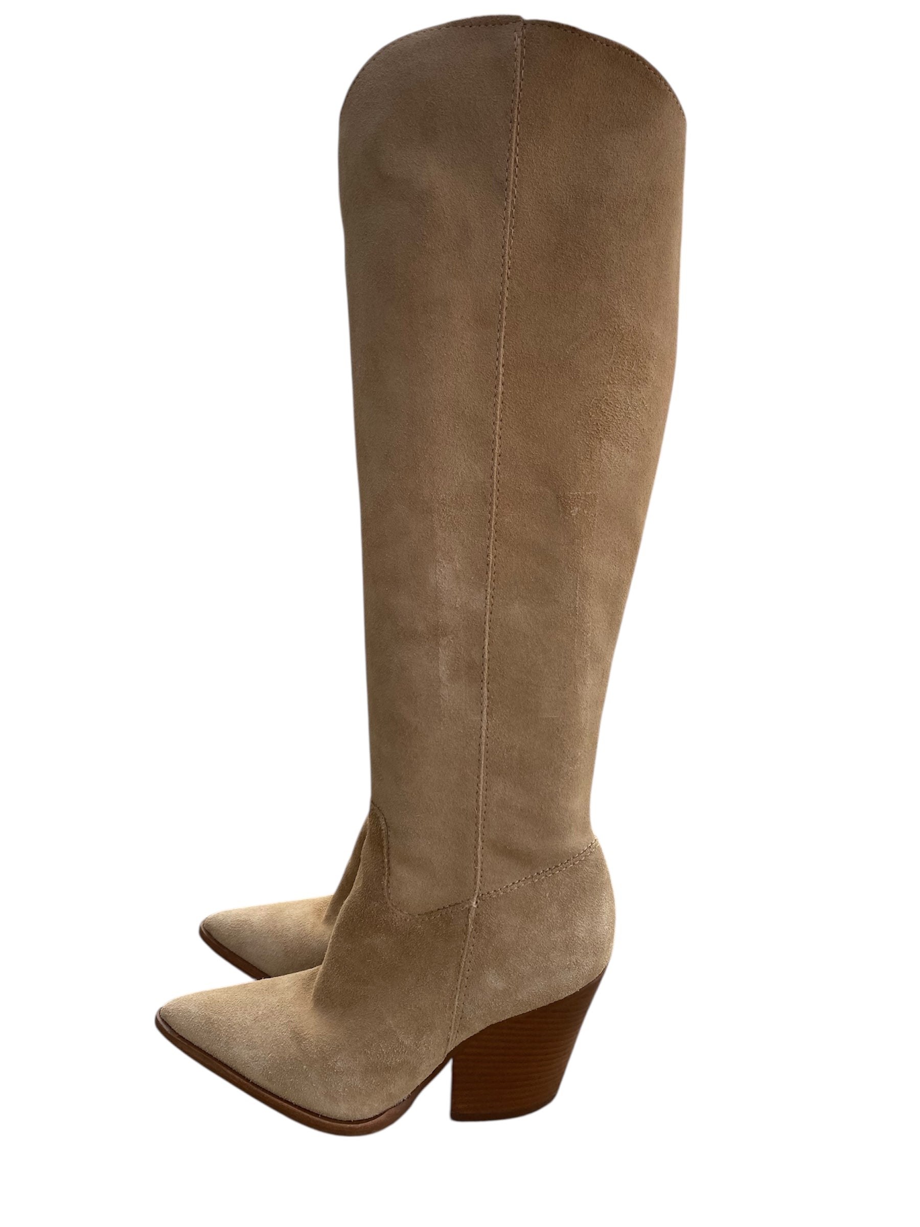 Beige Vince camuto Suede pointed toe boot, 6