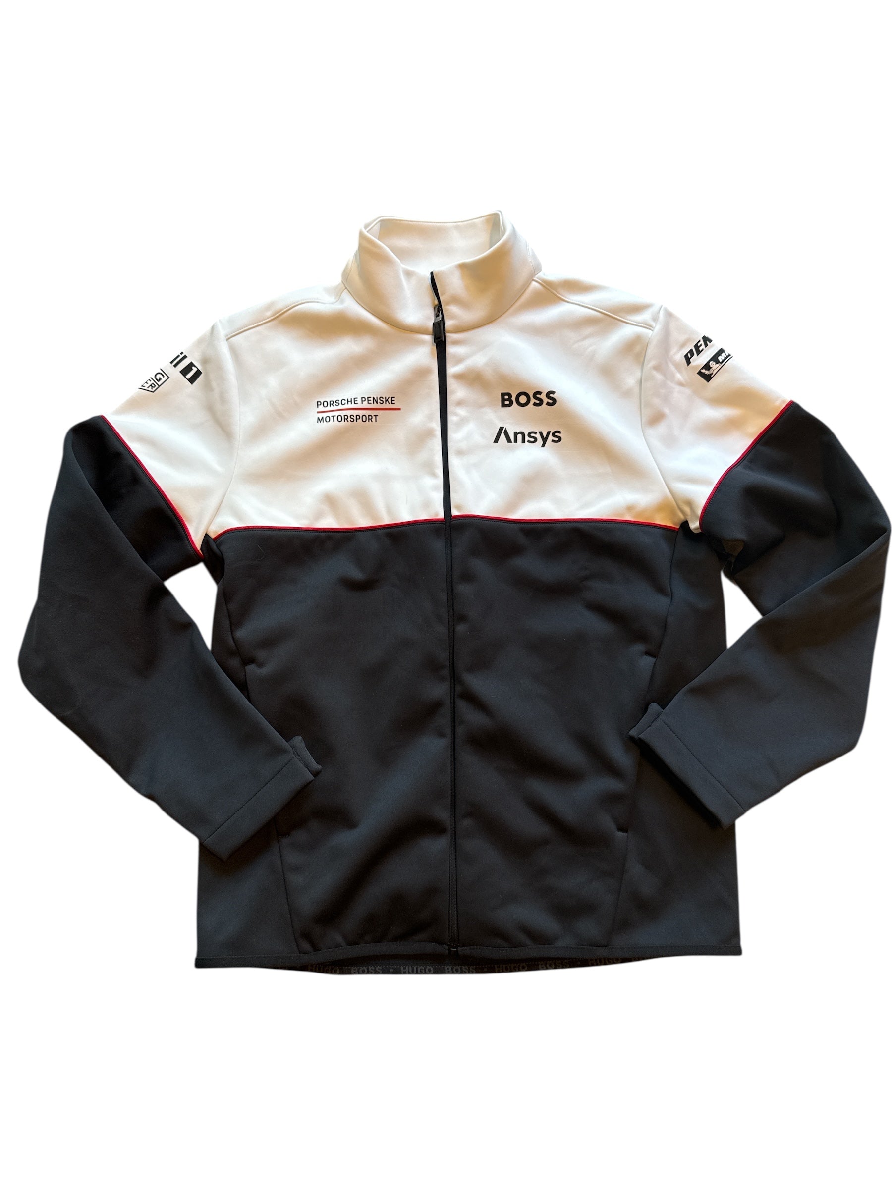 white blakc boss nwt zip up, s