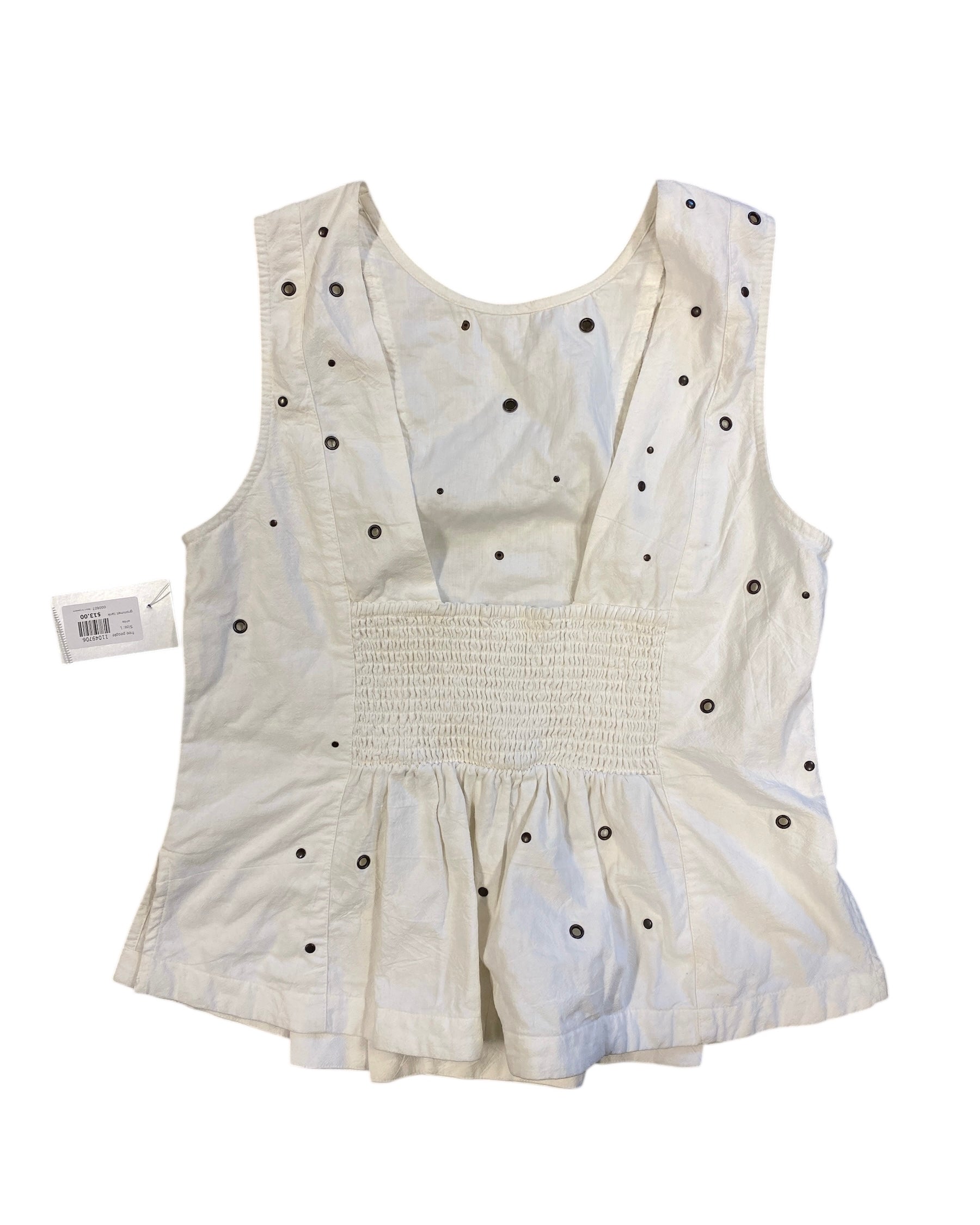 white free people grommet tank, L