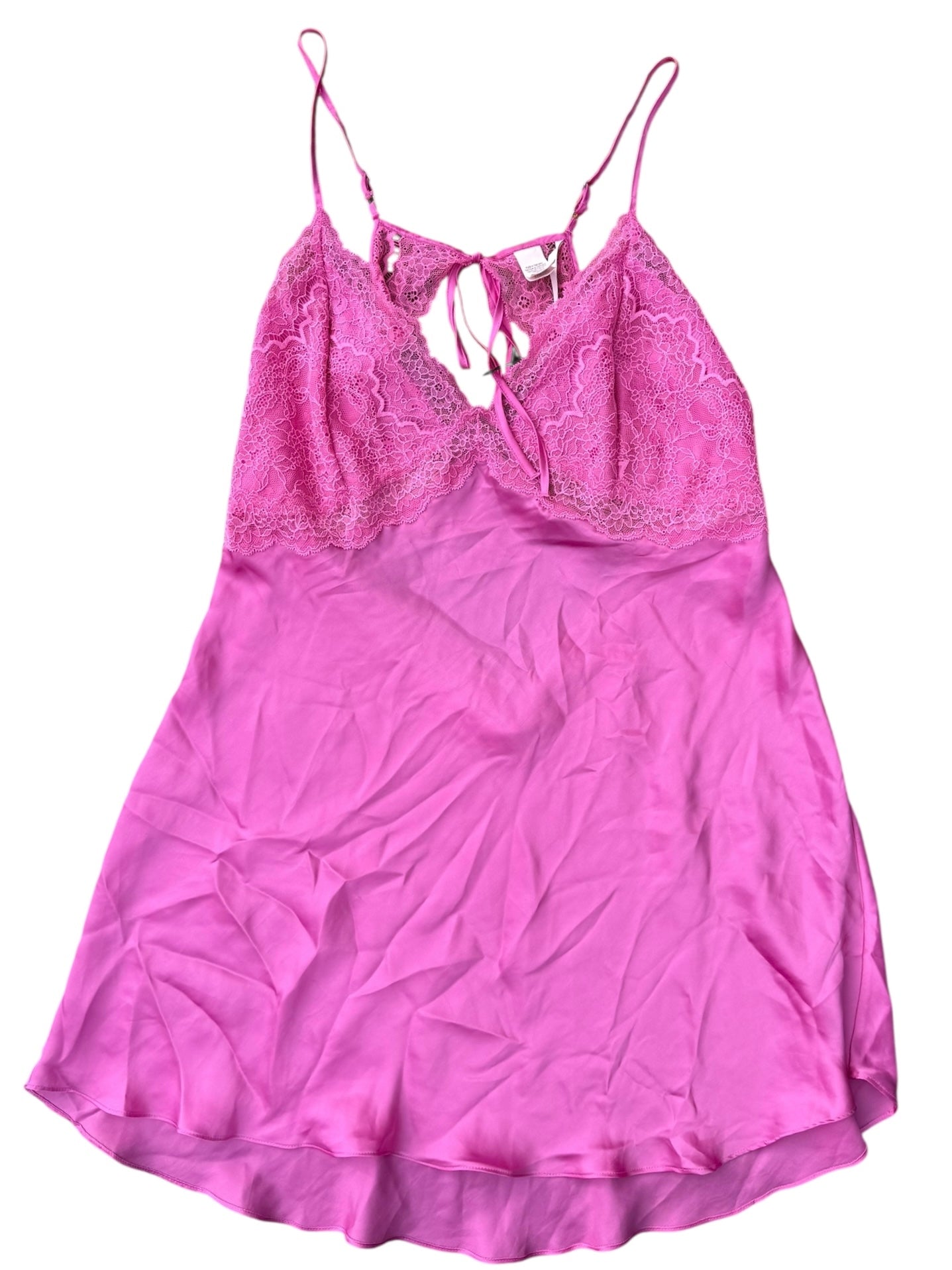 pink victorias secret lacey slip, xl