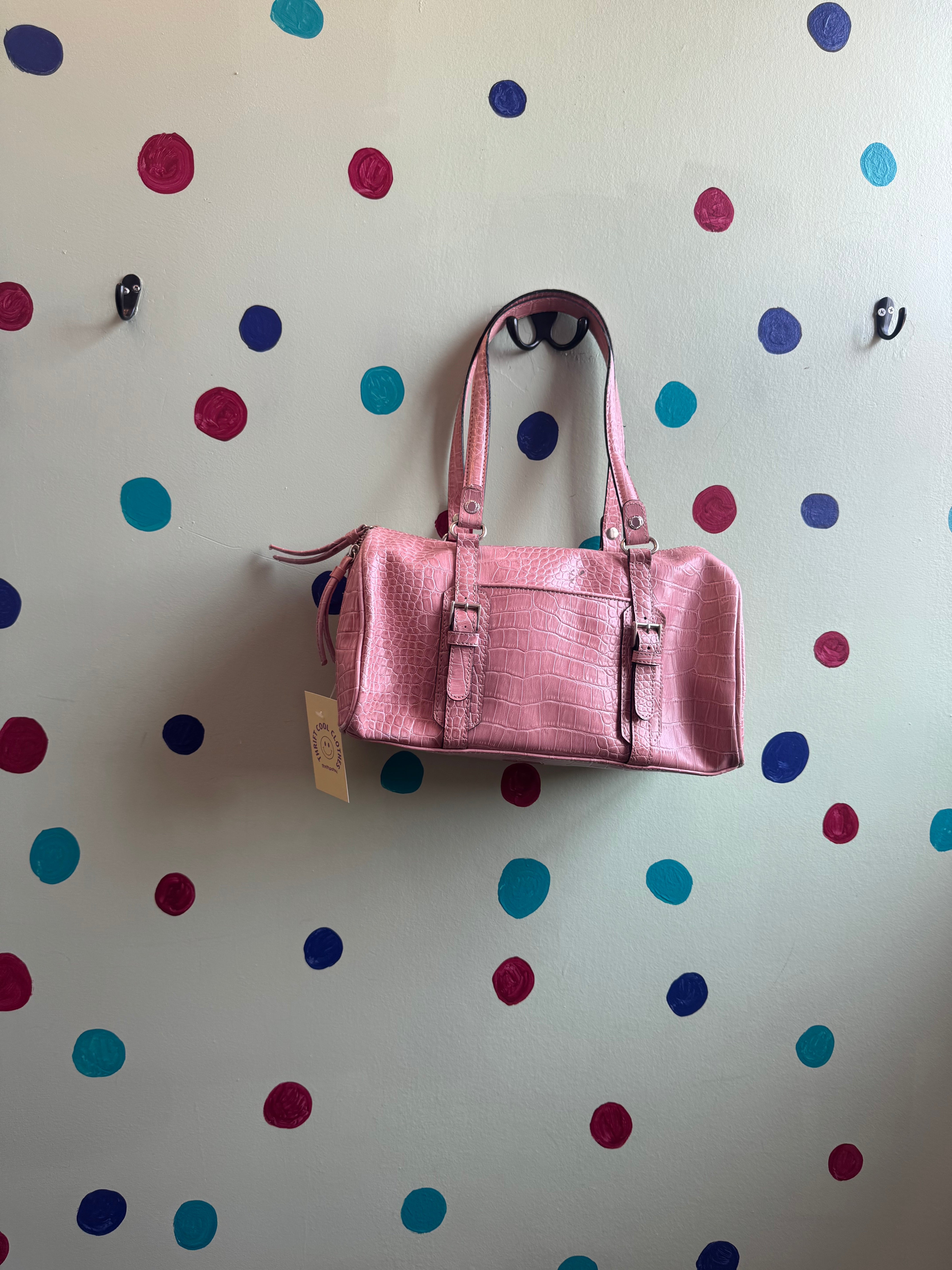 pink liz claiborne croc handbag