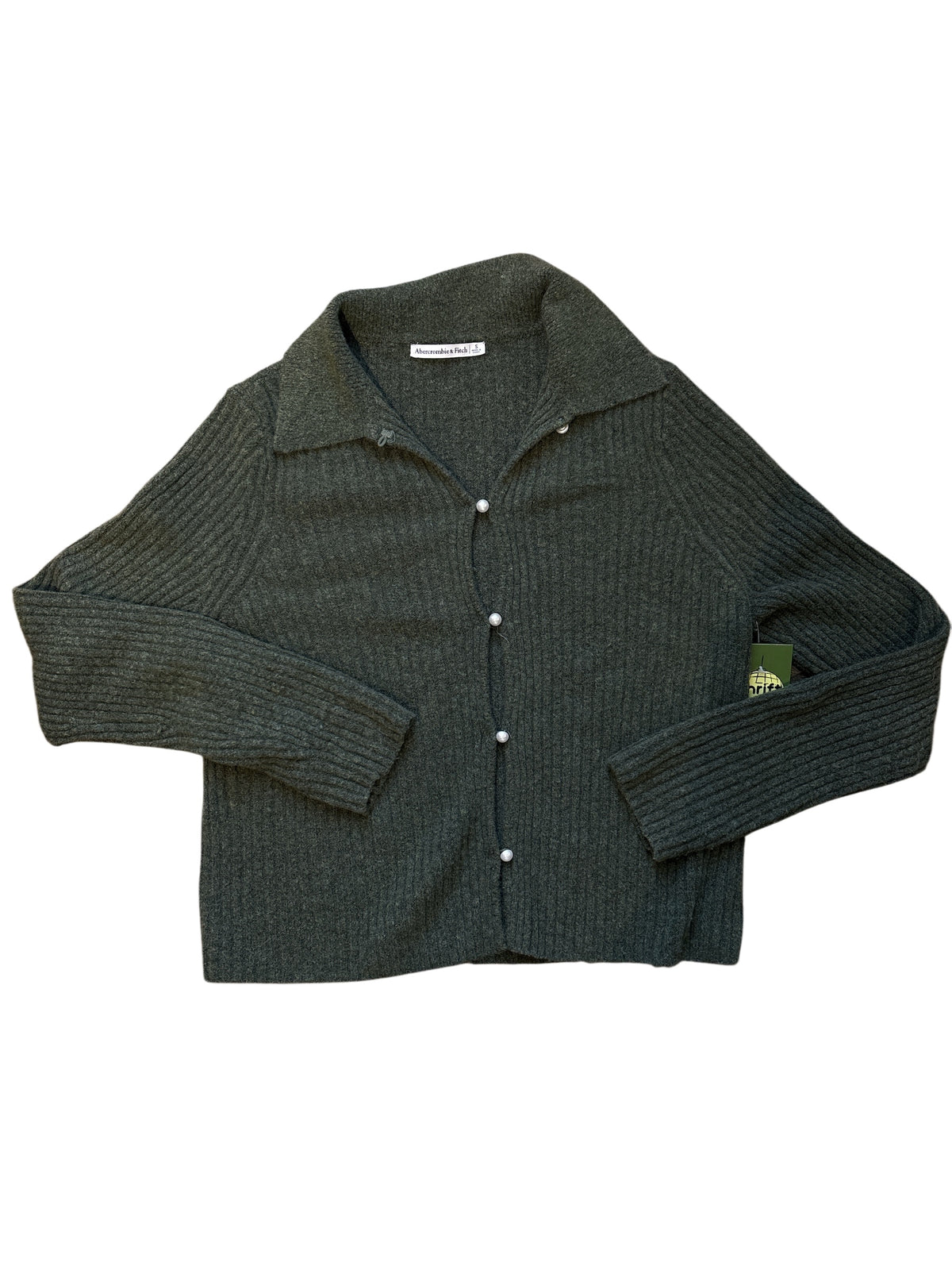 green Abercrobie & Fitch pearl sweater, small