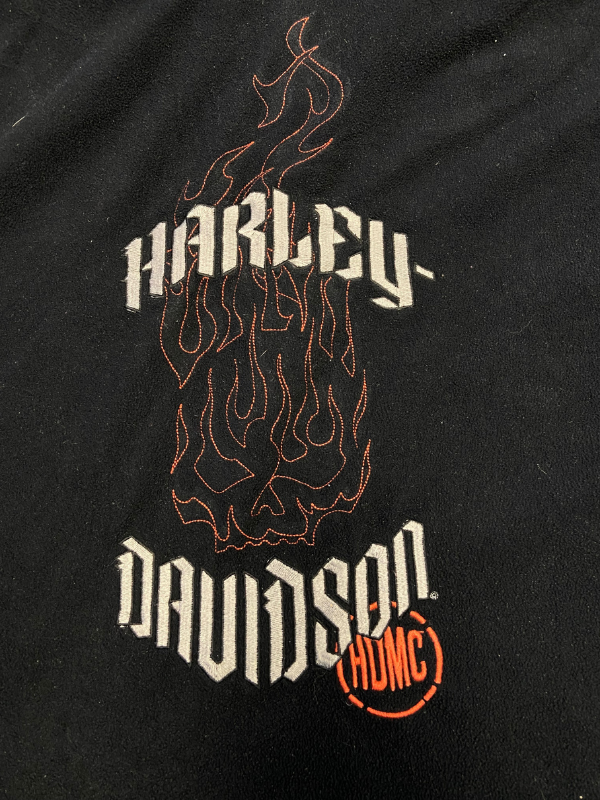 Black Harley Davidson Fleece half zip, L