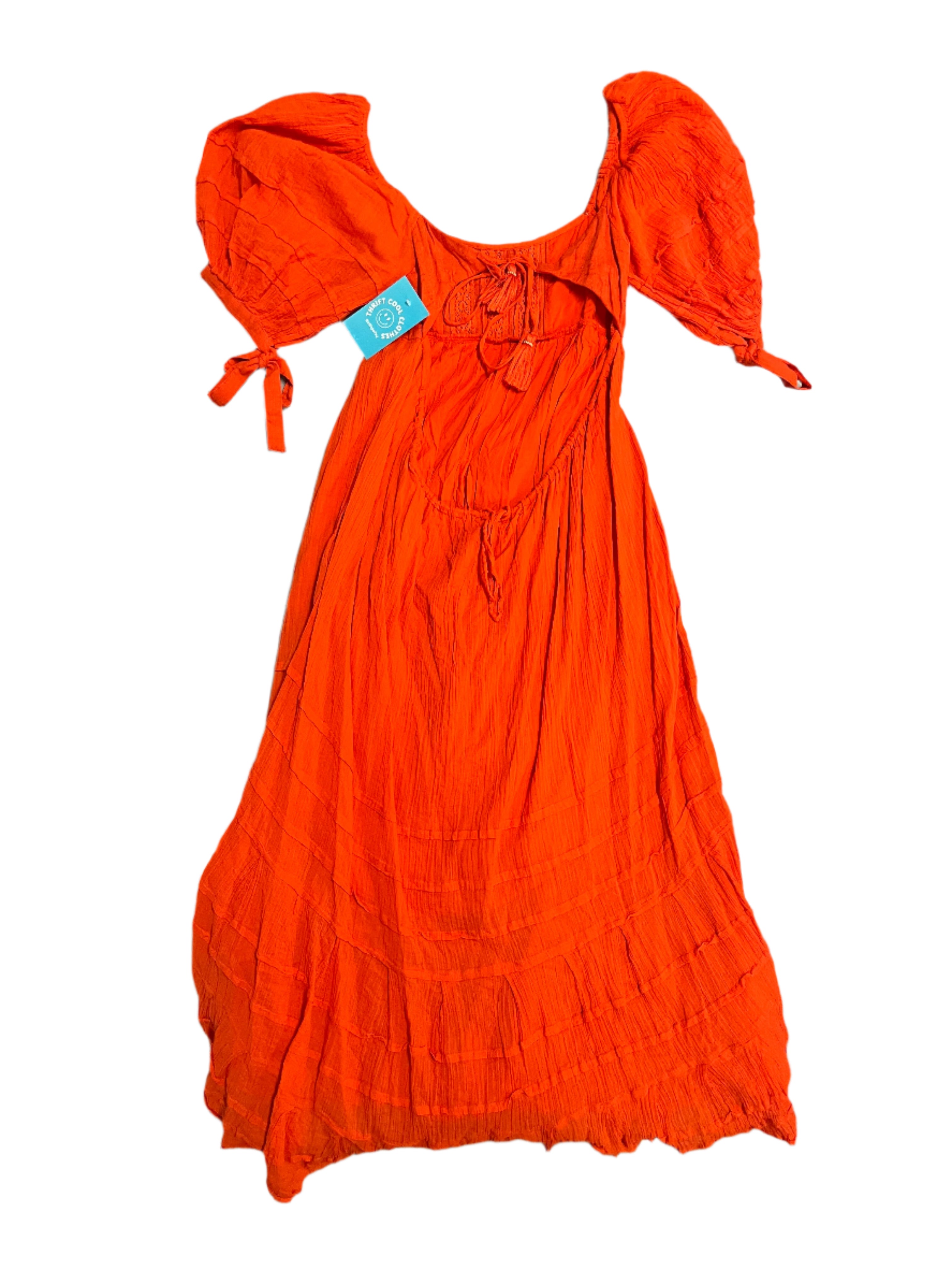 Orange Free people Smocked open back dress, Xs