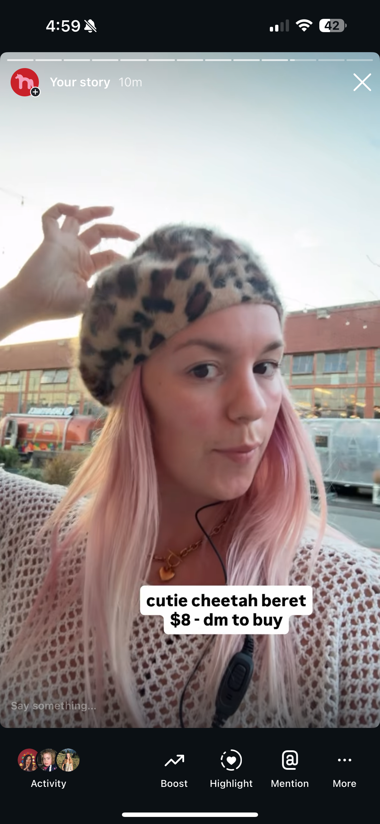 brown black  cheetah beret