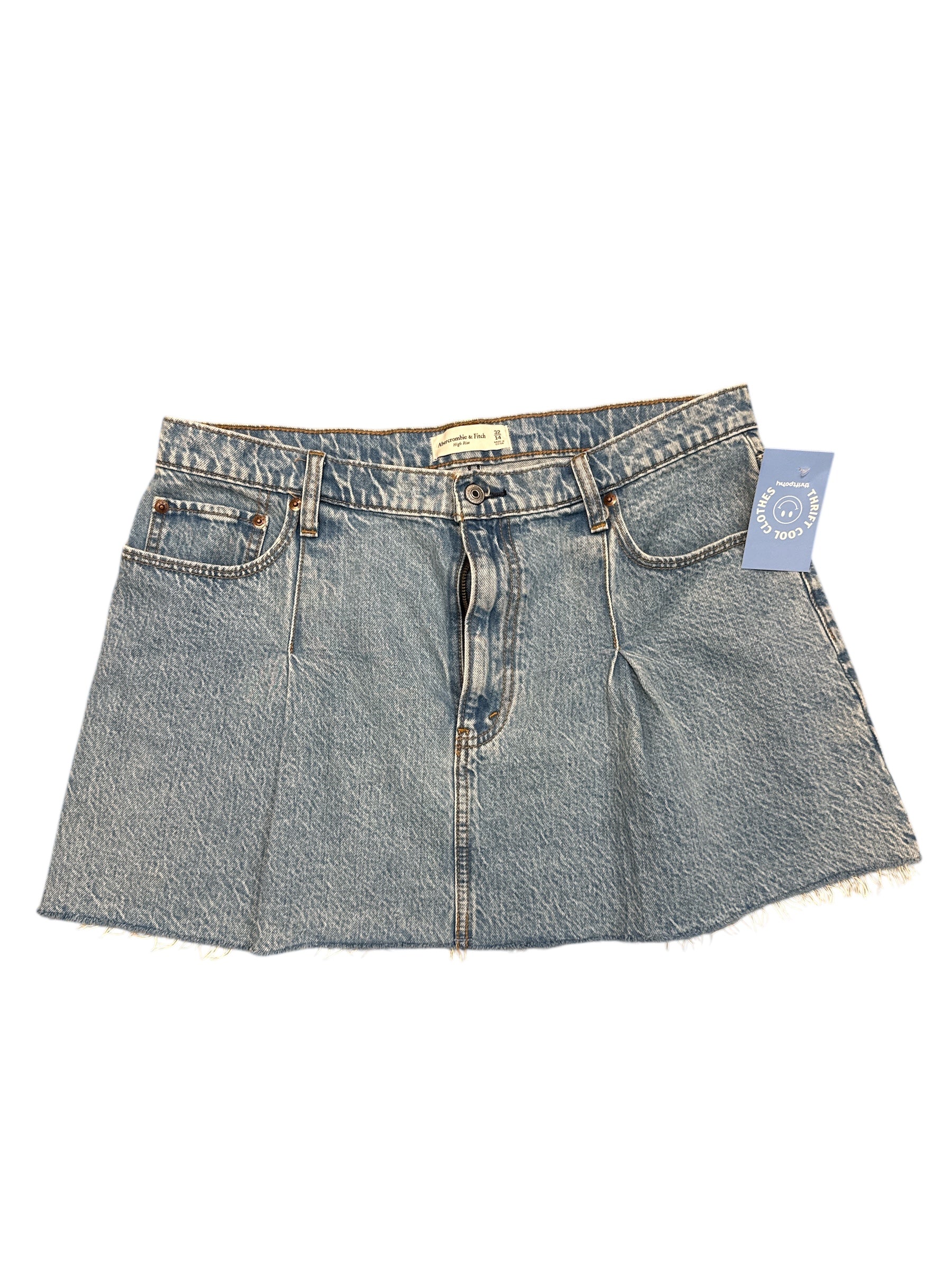 blue abercrombie high rise denim skirt, 32