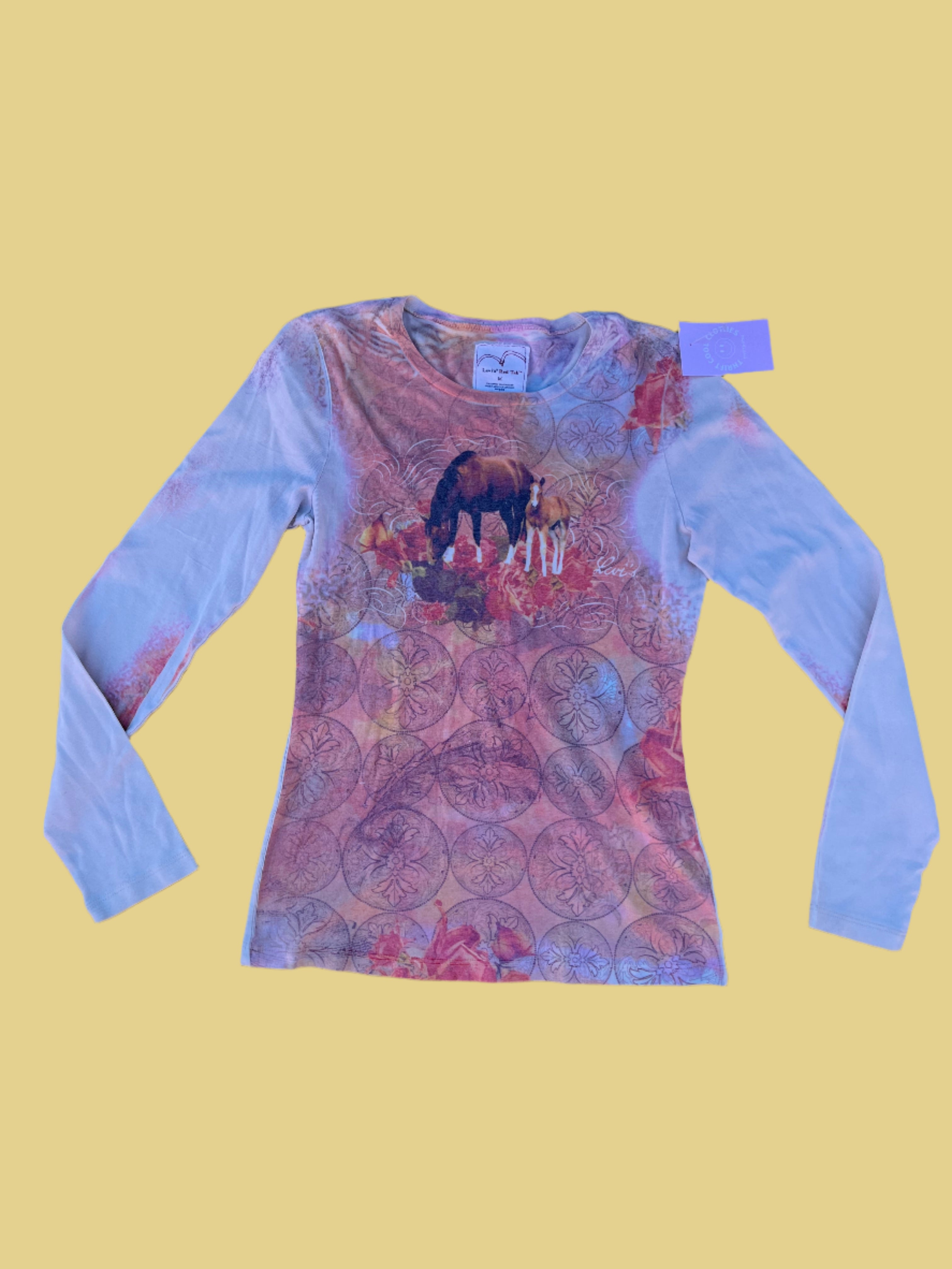 orange levi horse collage tee, m