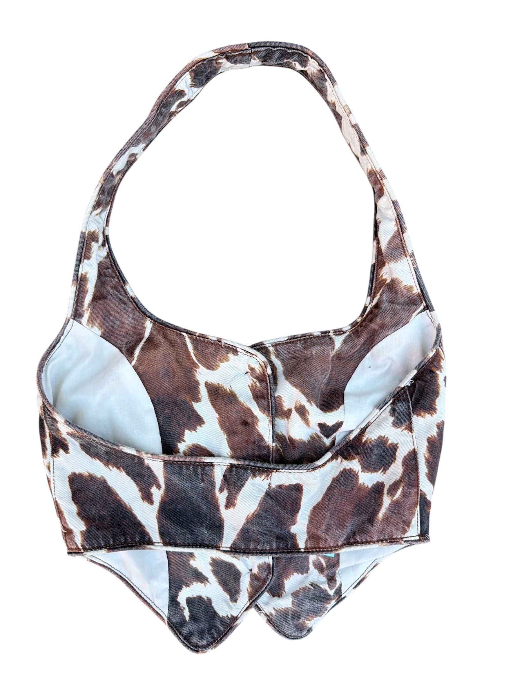 brown white weworewhat cow print halter, 0