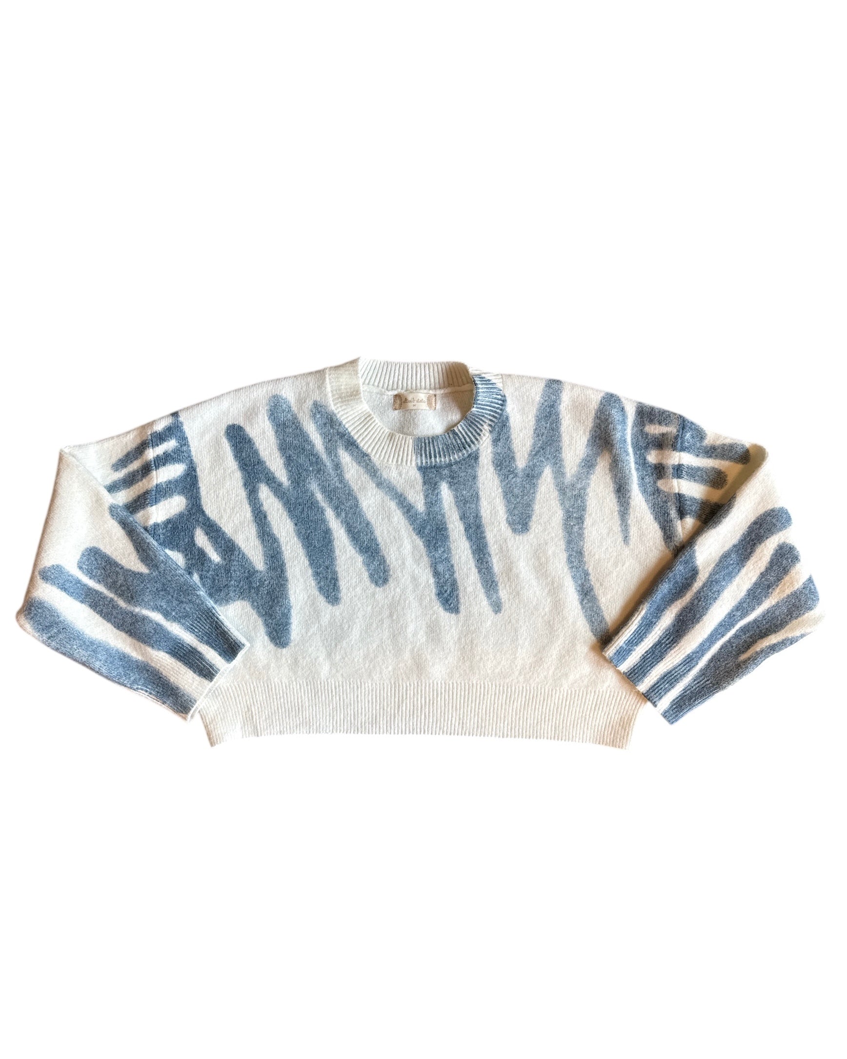 white blue altard state abstract sweater, m